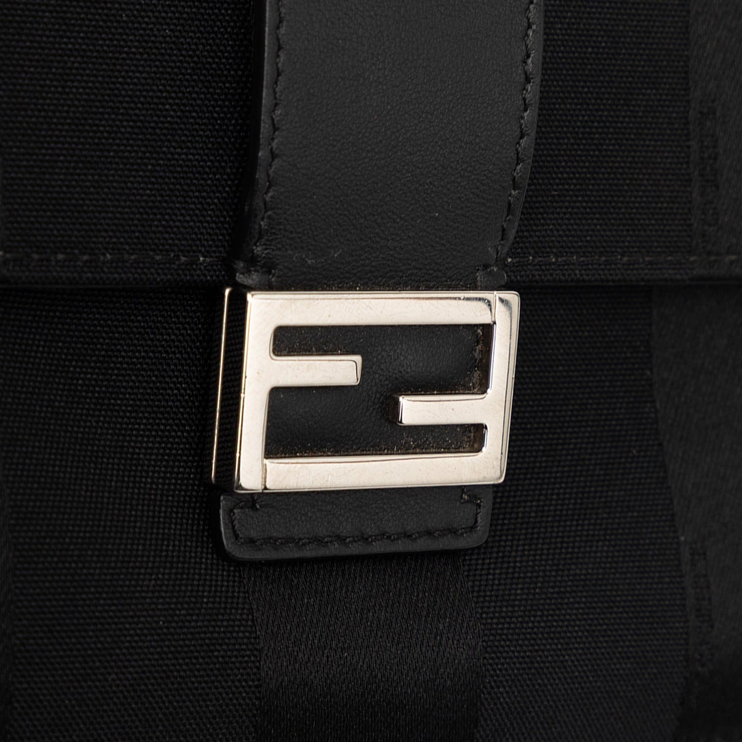 Fendi Pequin Nylon Convertible Baguette Pouch