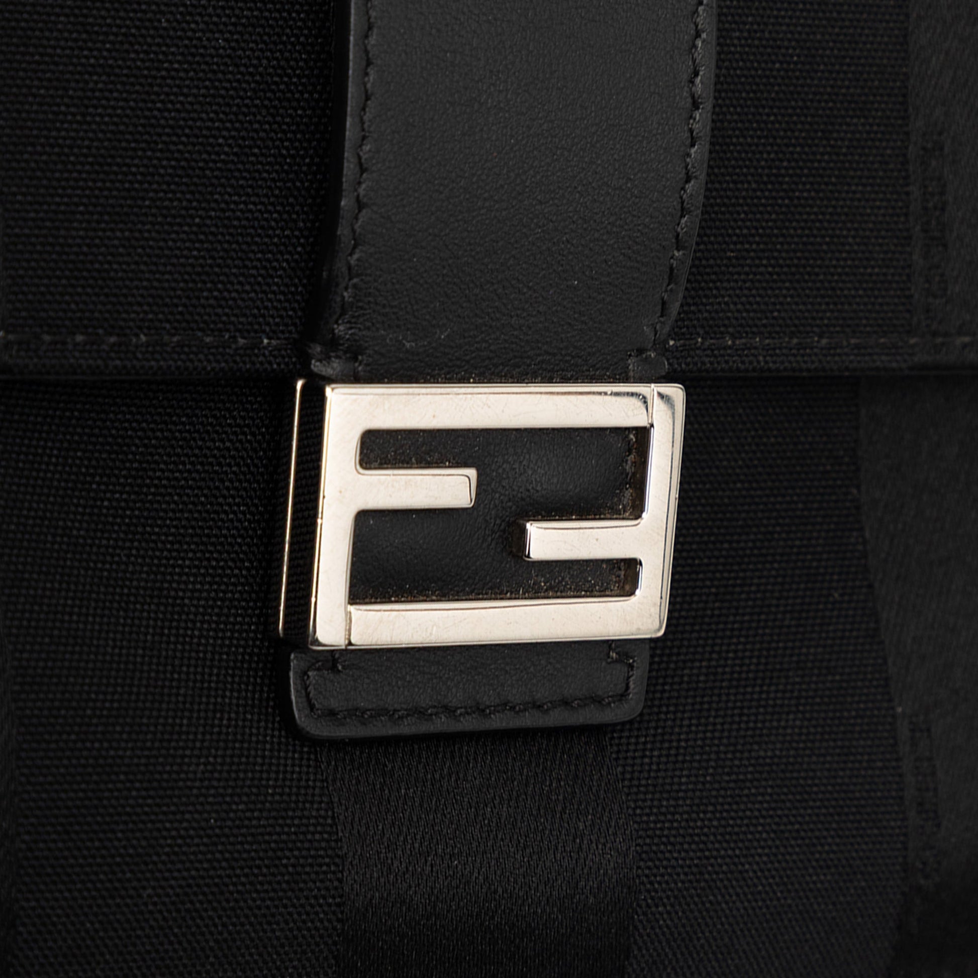 Fendi Pequin Nylon Convertible Baguette Pouch