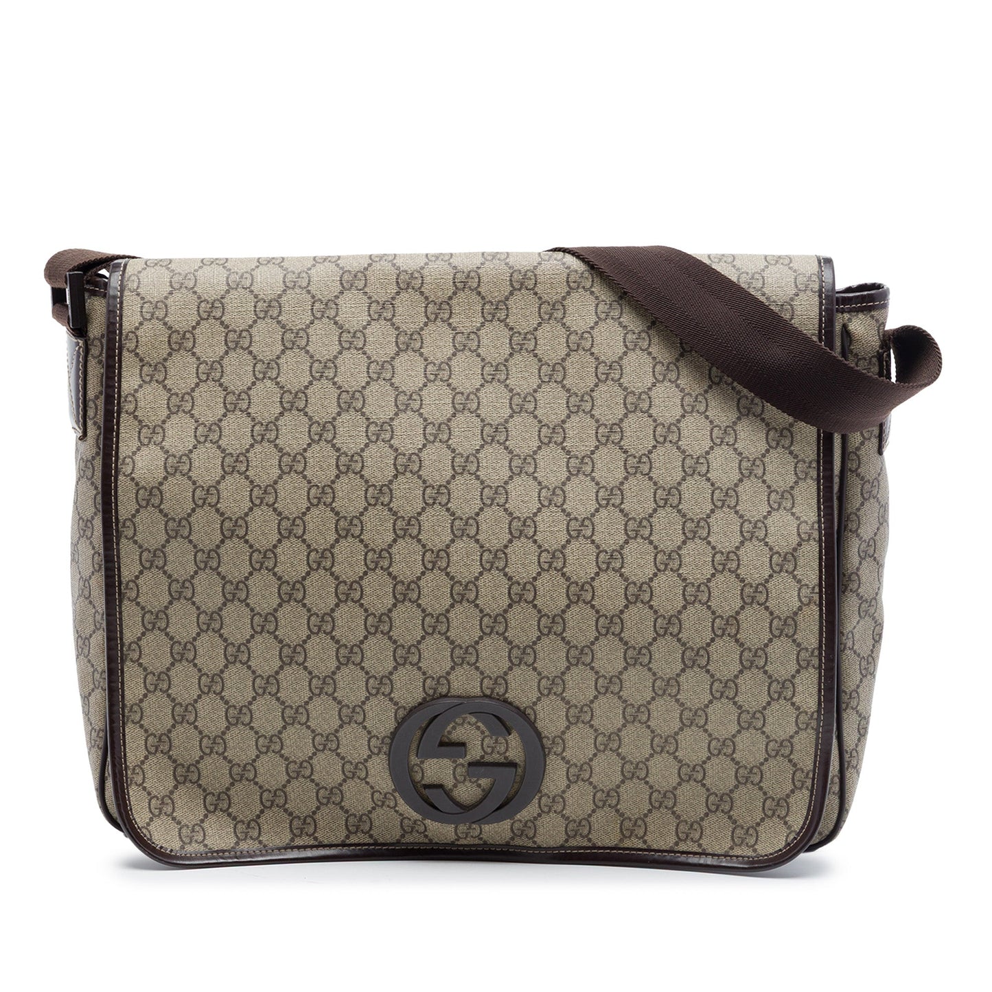 Gucci Large GG Supreme Interlocking G Messenger Bag