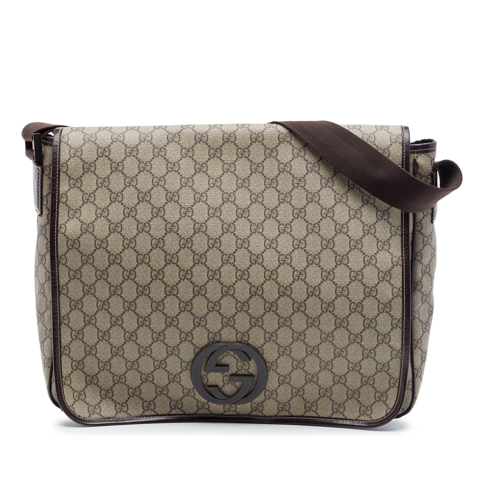 Gucci Large GG Supreme Interlocking G Messenger Bag