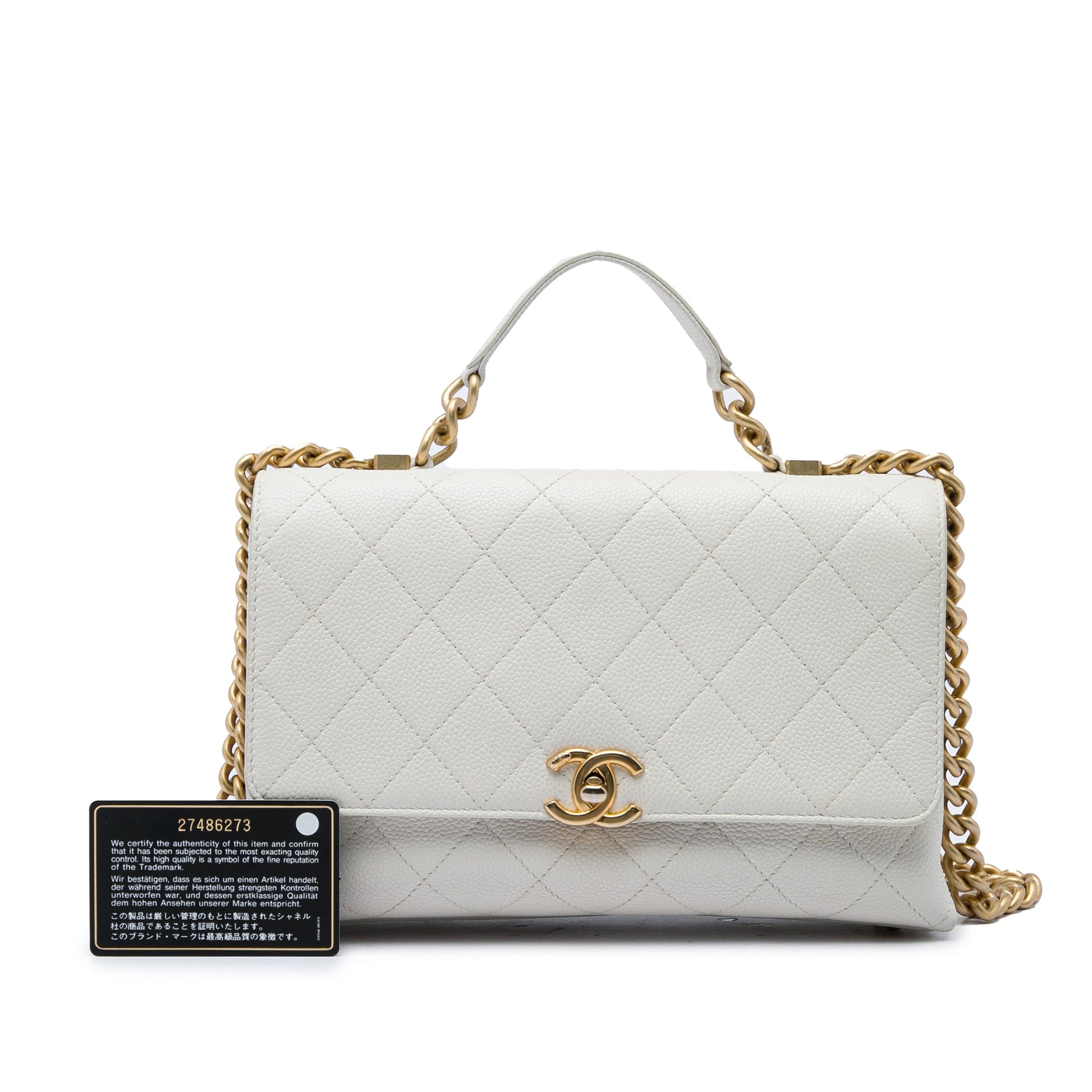 Chanel Medium Stitched Caviar Chic Affinity Top Handle Bag