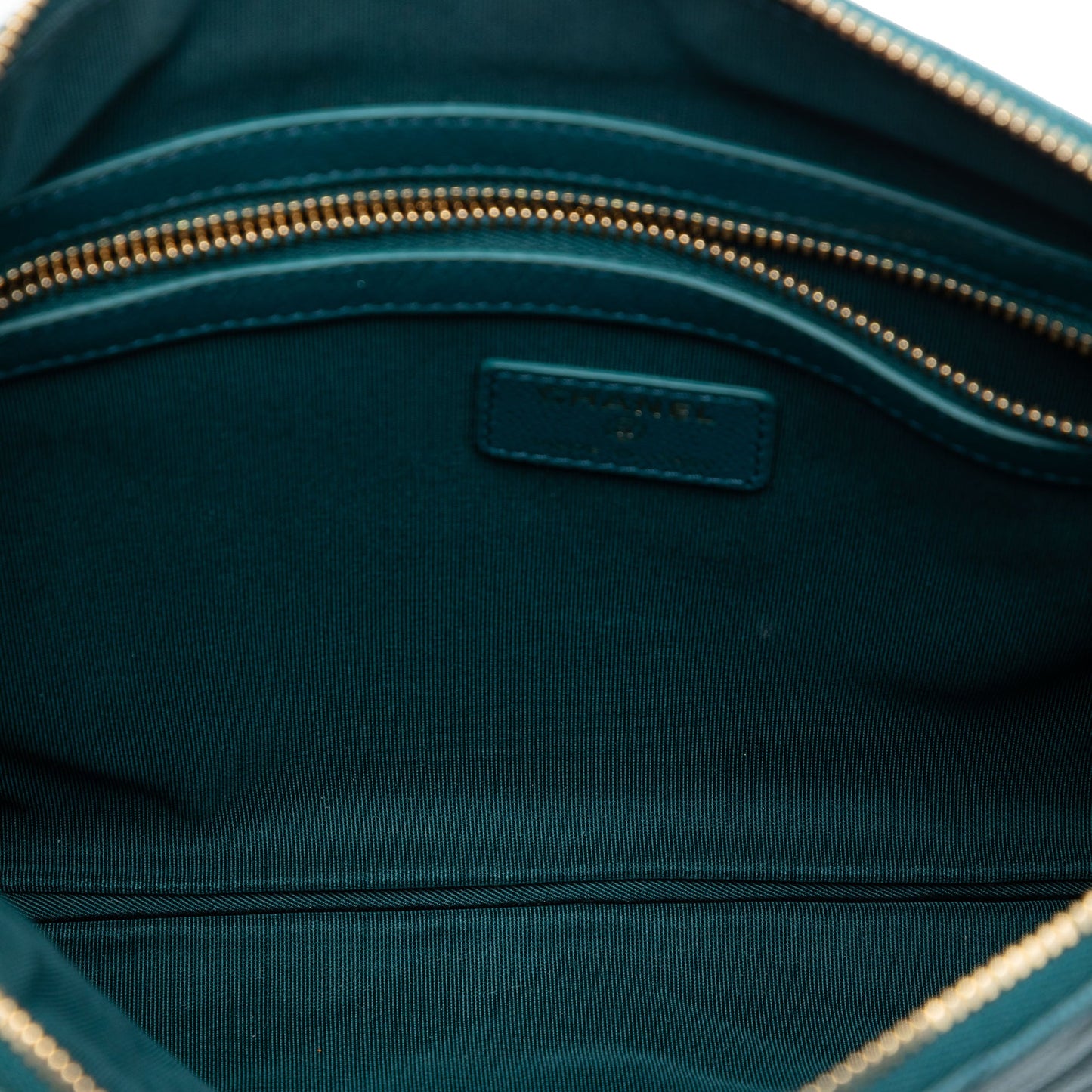 Medium CC Chevron Caviar O Case Clutch