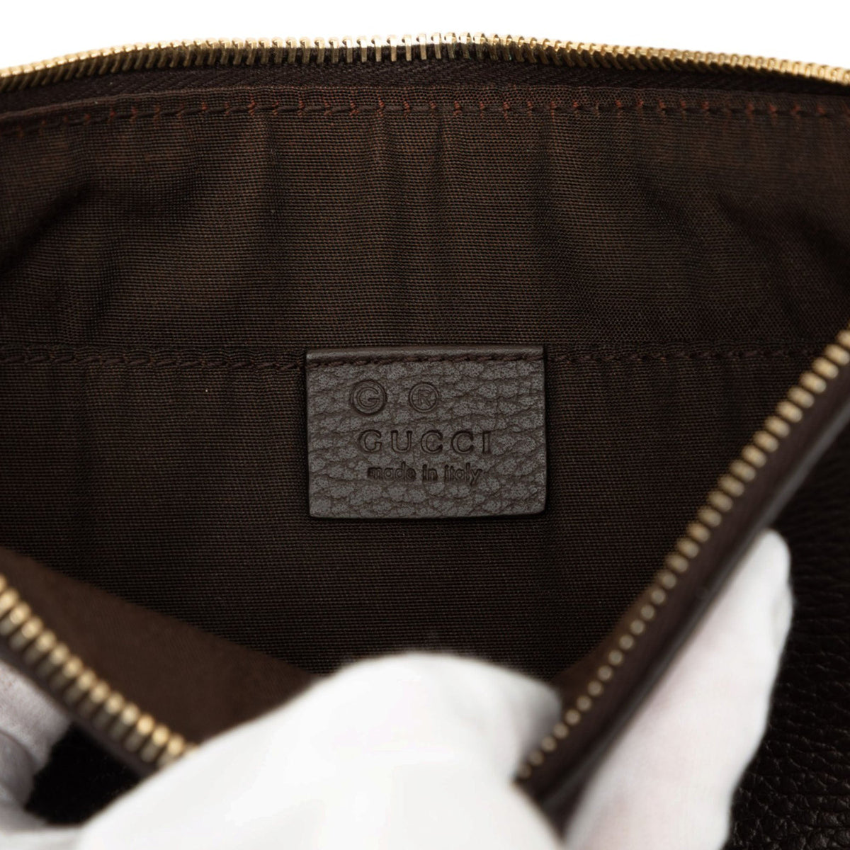 Gucci Calfskin Bamboo Clutch — Brown