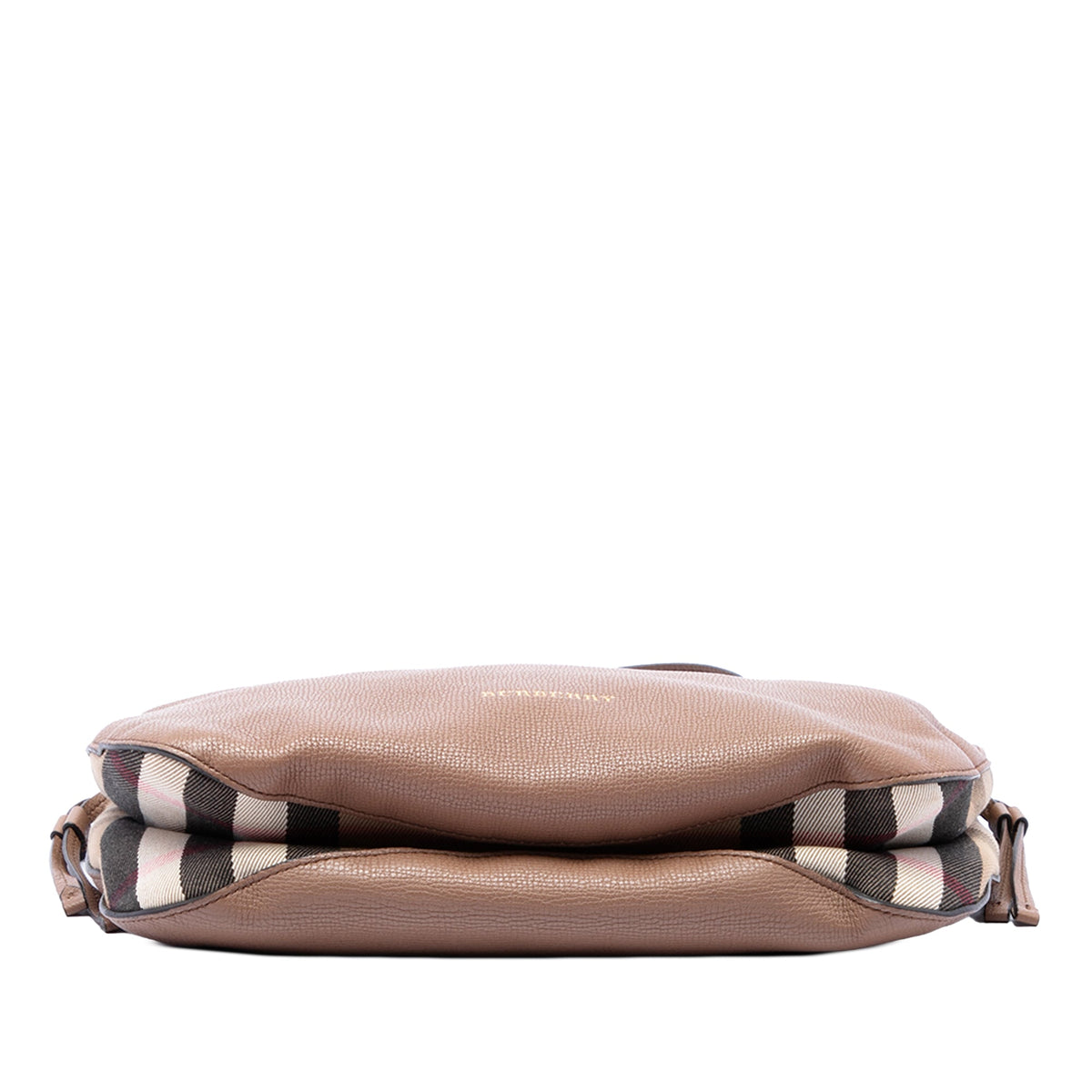 Burberry Small Grained Calfskin and House Check Canvas Bingley Crossbody — Brown