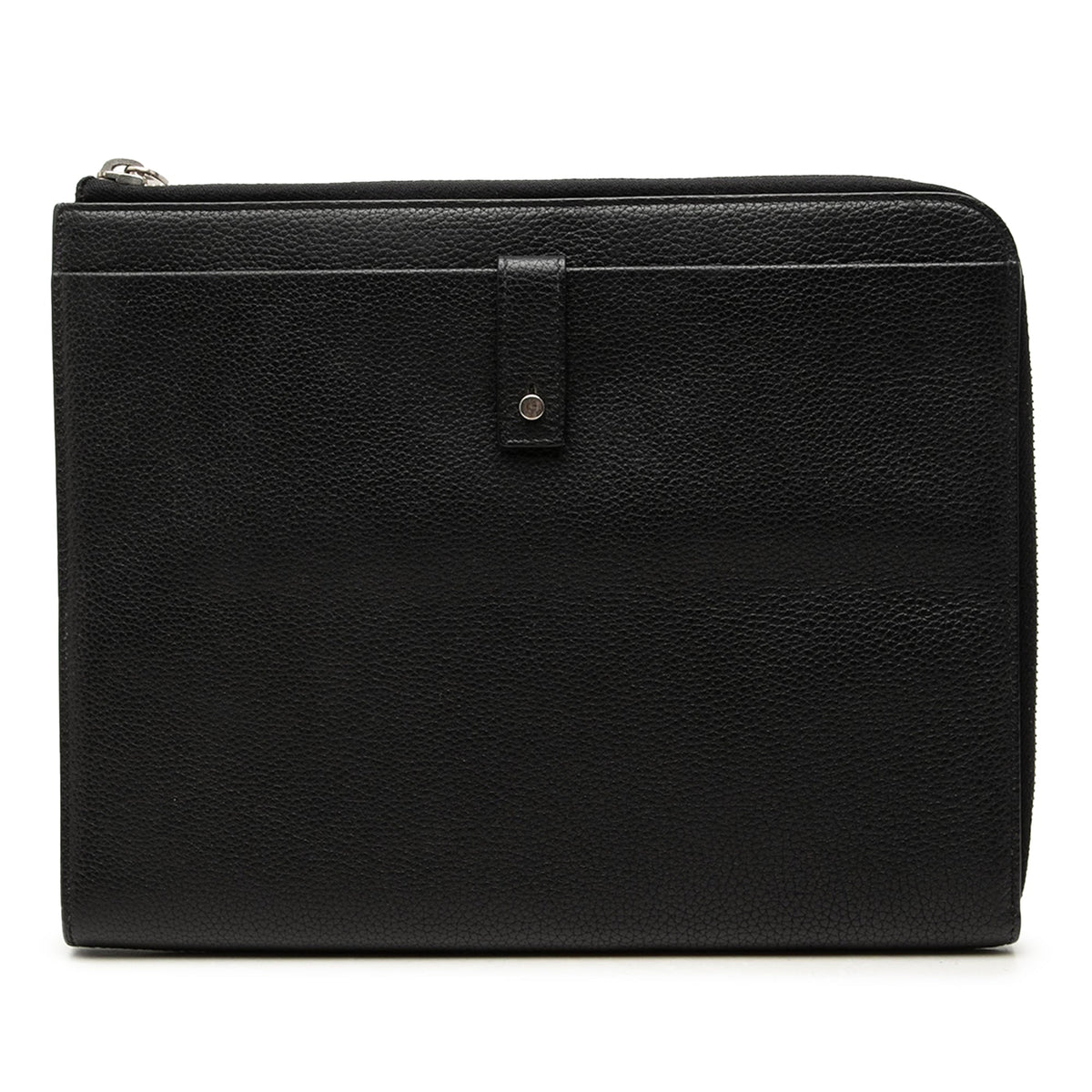 Saint Laurent Grained Calfskin Classic Zip Around Snap Clutch