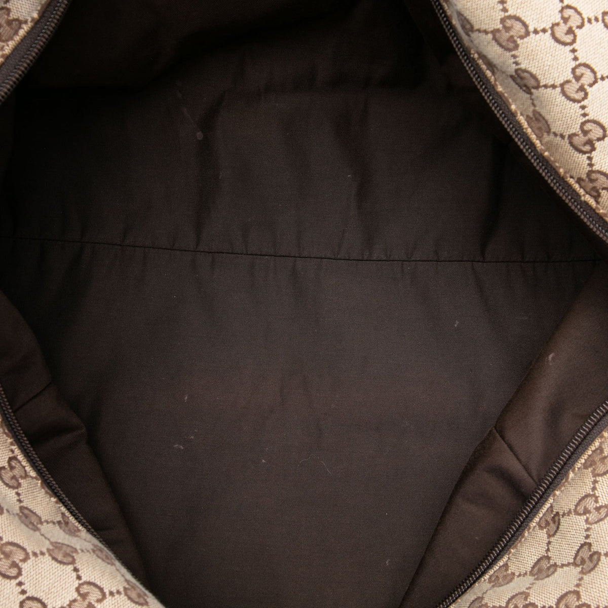 Gucci GG Canvas Web Duffle Bag — Beige
