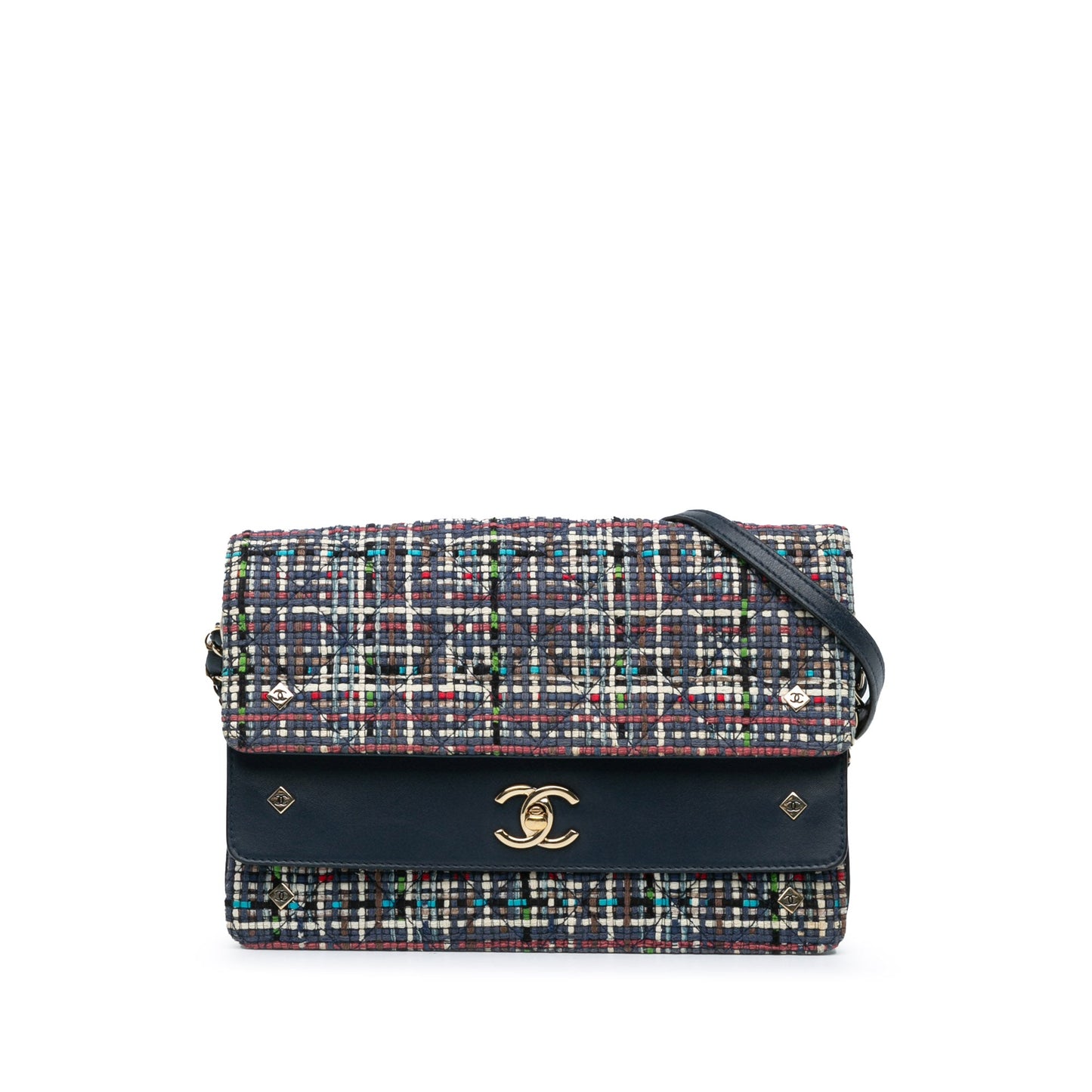 Chanel Medium CC Quilted Mixed Fibers and Lambskin Double Flap