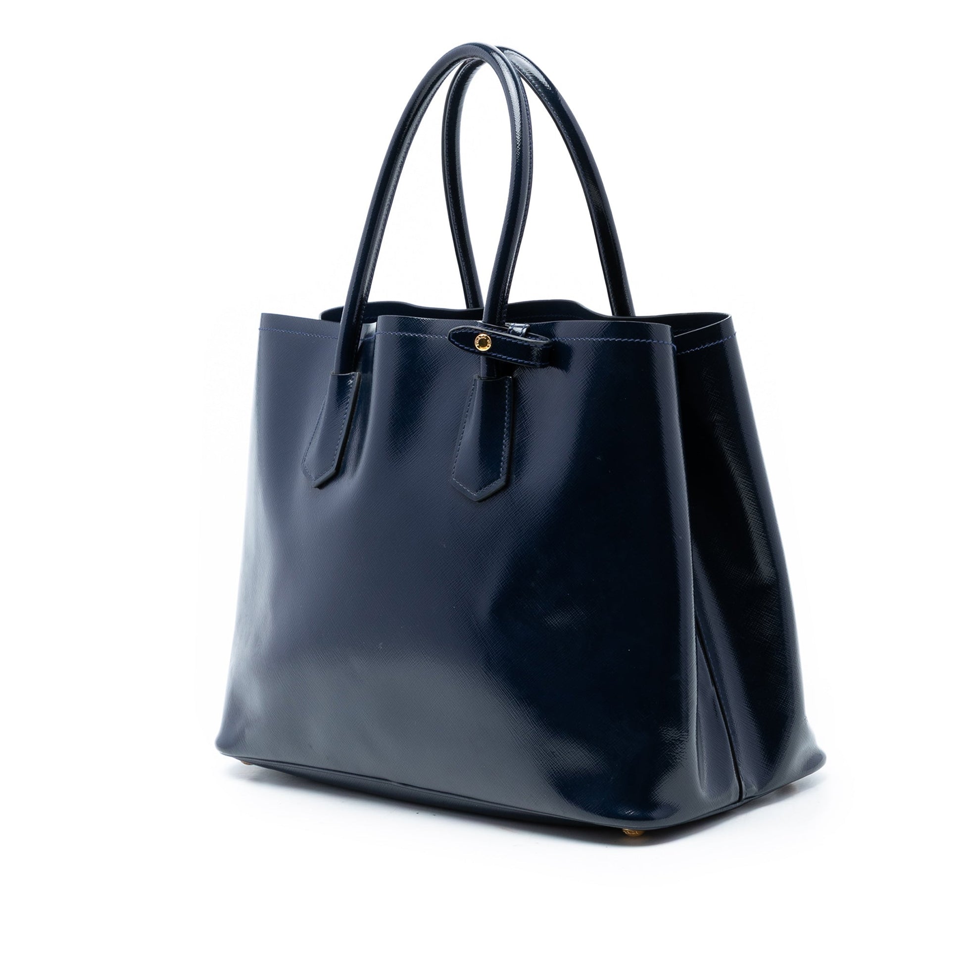 Medium Saffiano Vernice Double Satchel
