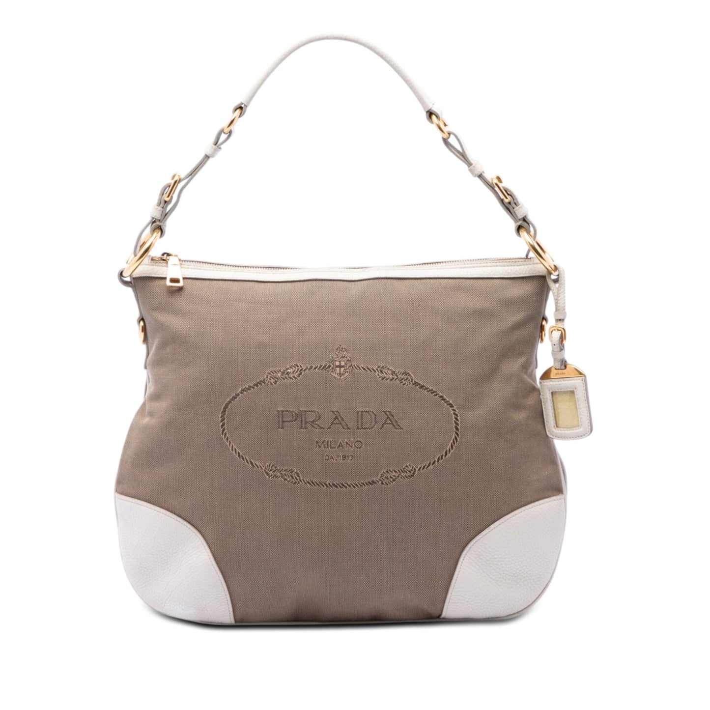 Prada Canvas Canapa Logo Shoulder Bag
