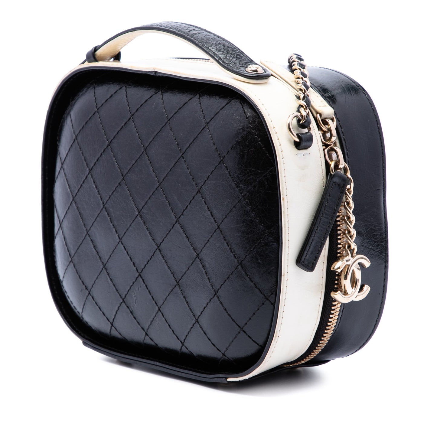 Chanel Small CC Quilted Crumpled Calfskin Vanity Case