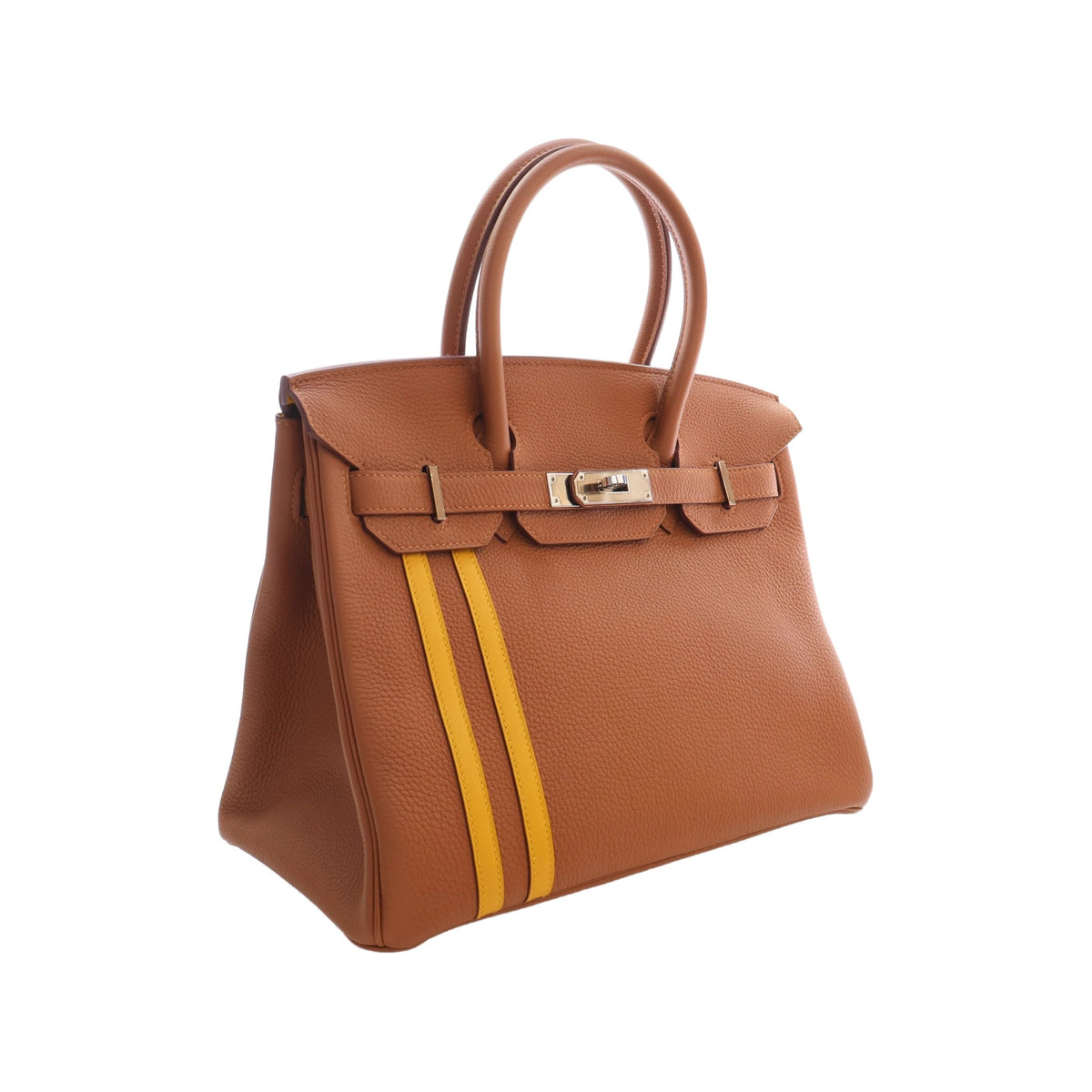 Hermès Togo and Swift Officier Verso Birkin Retourne 30 — Brown