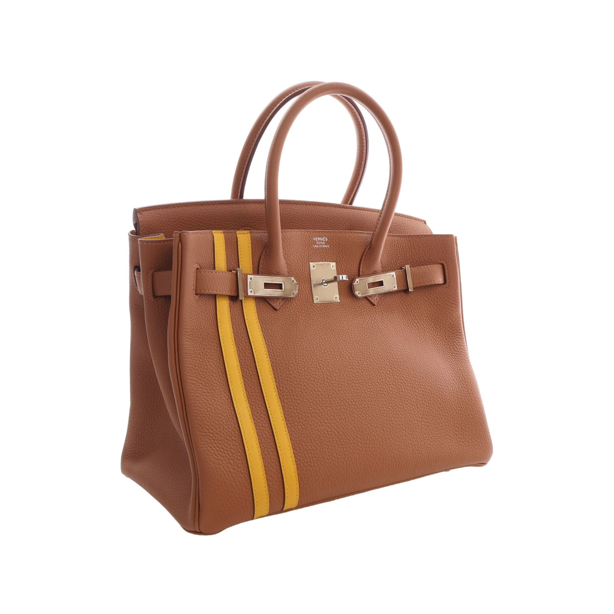 Hermès Togo and Swift Officier Verso Birkin Retourne 30 — Brown