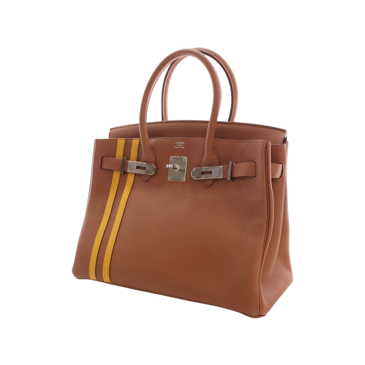 Hermès Togo and Swift Officier Verso Birkin Retourne 30 — Brown