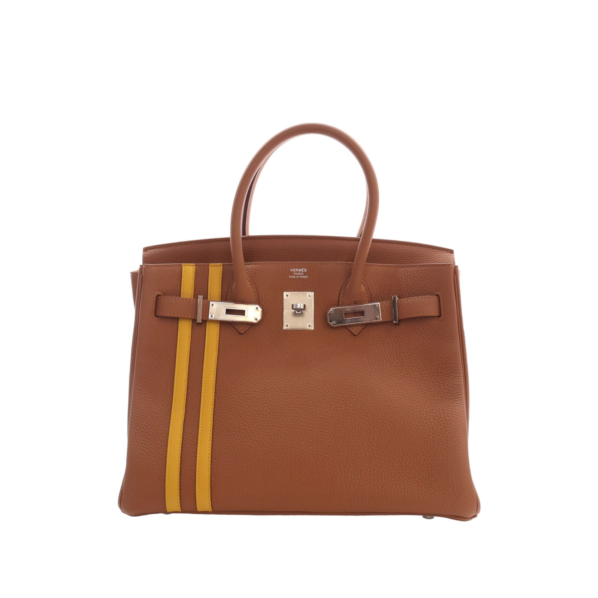 Hermès Togo and Swift Officier Verso Birkin Retourne 30 — Brown