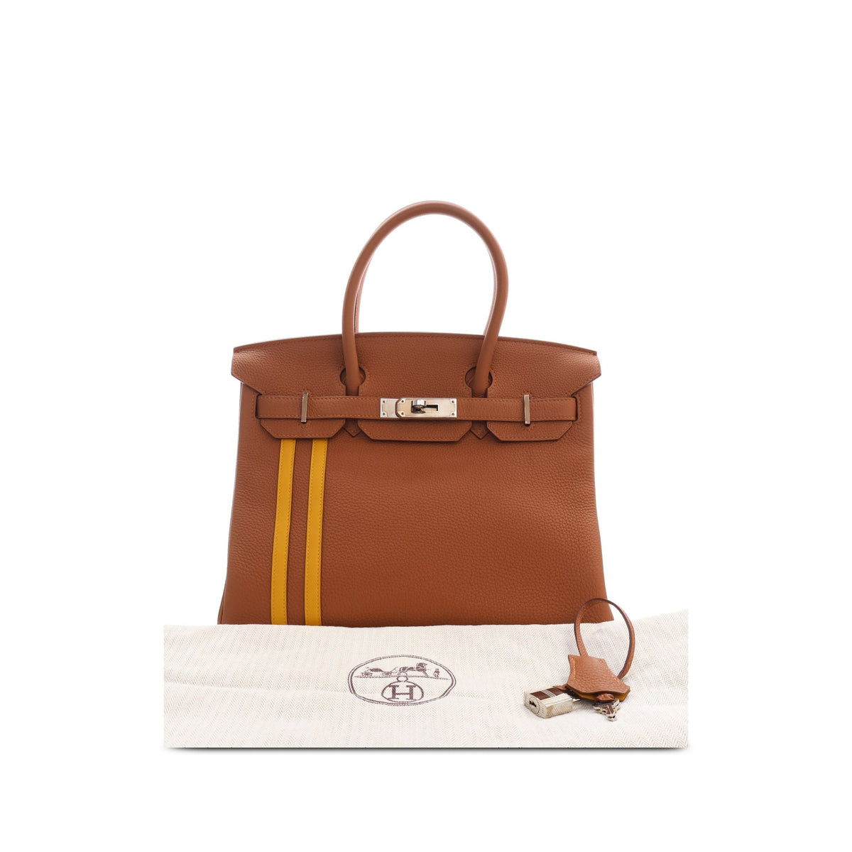 Hermès Togo and Swift Officier Verso Birkin Retourne 30 — Brown