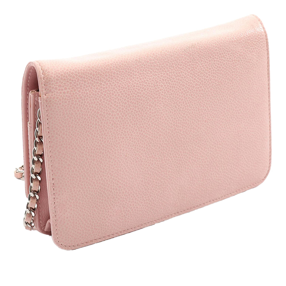 Chanel CC Caviar Wallet On Chain — Pink