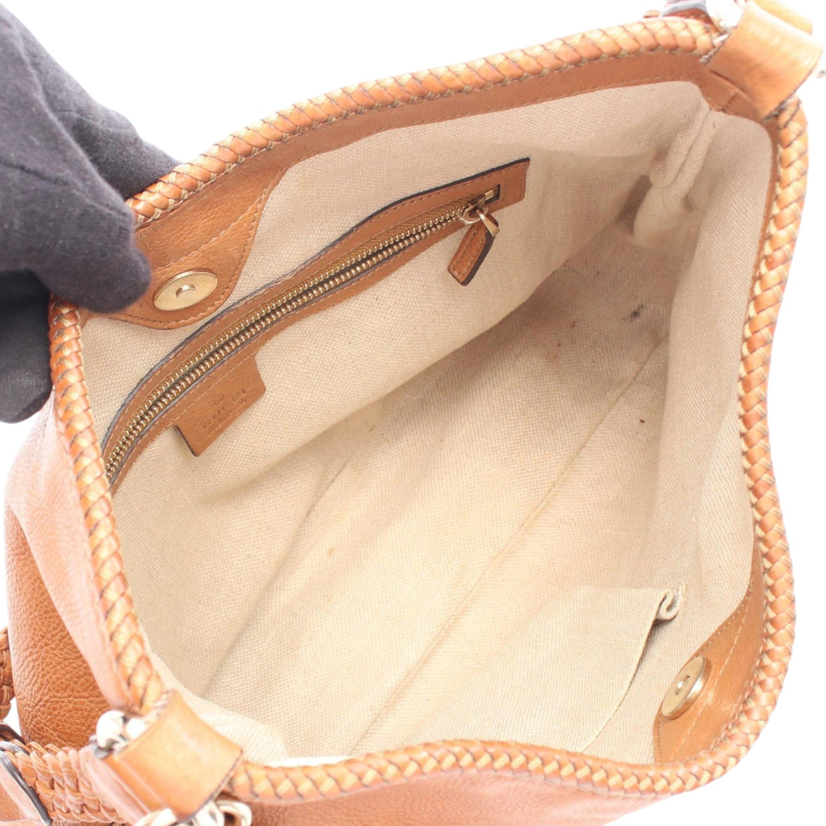 Gucci Leather Marrakech Shoulder Bag — Brown