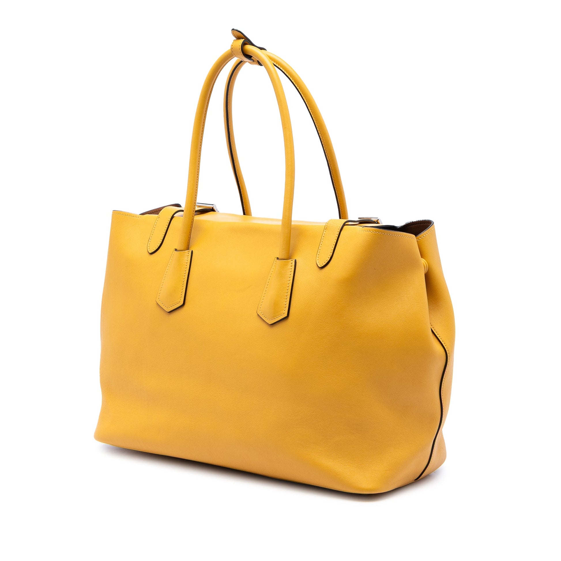 Prada City Calf Leather Buckle Tote