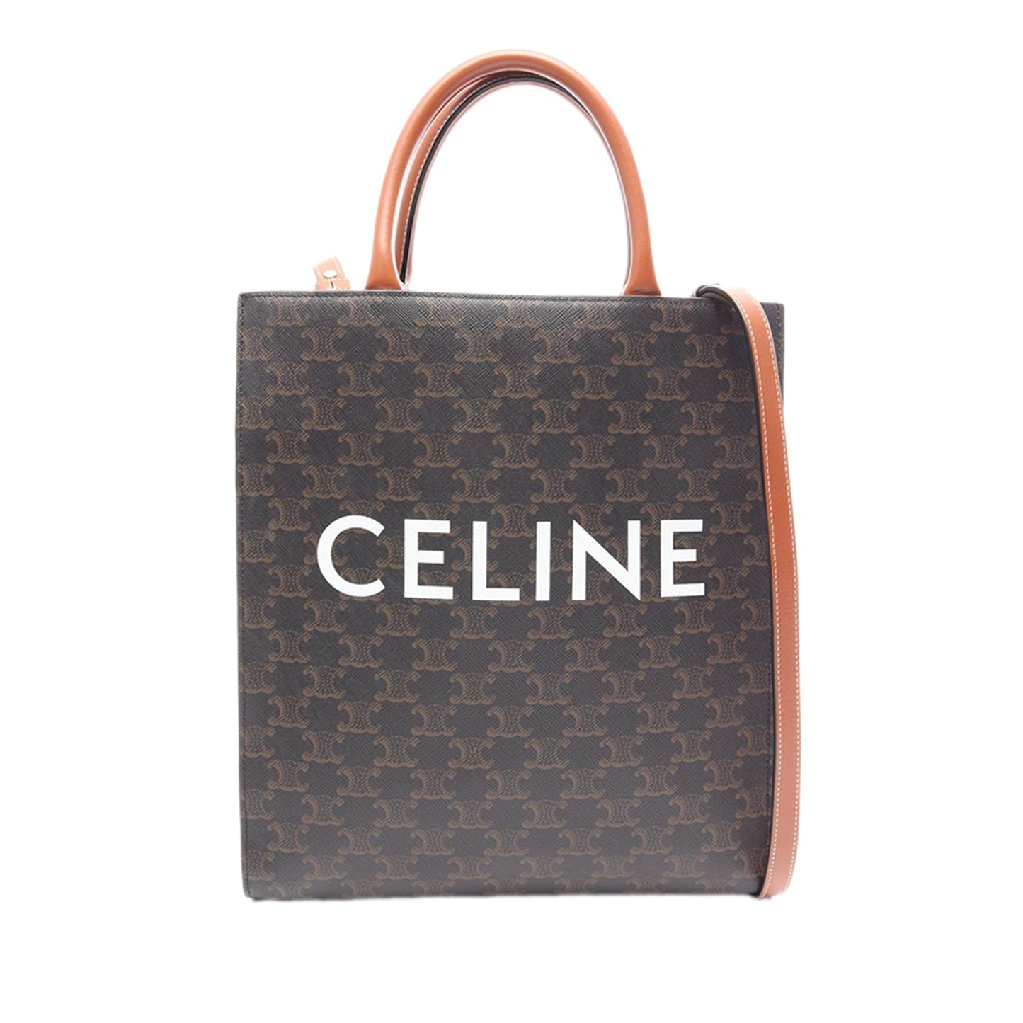 Celine Small Triomphe Coated Canvas Vertical Cabas Tote