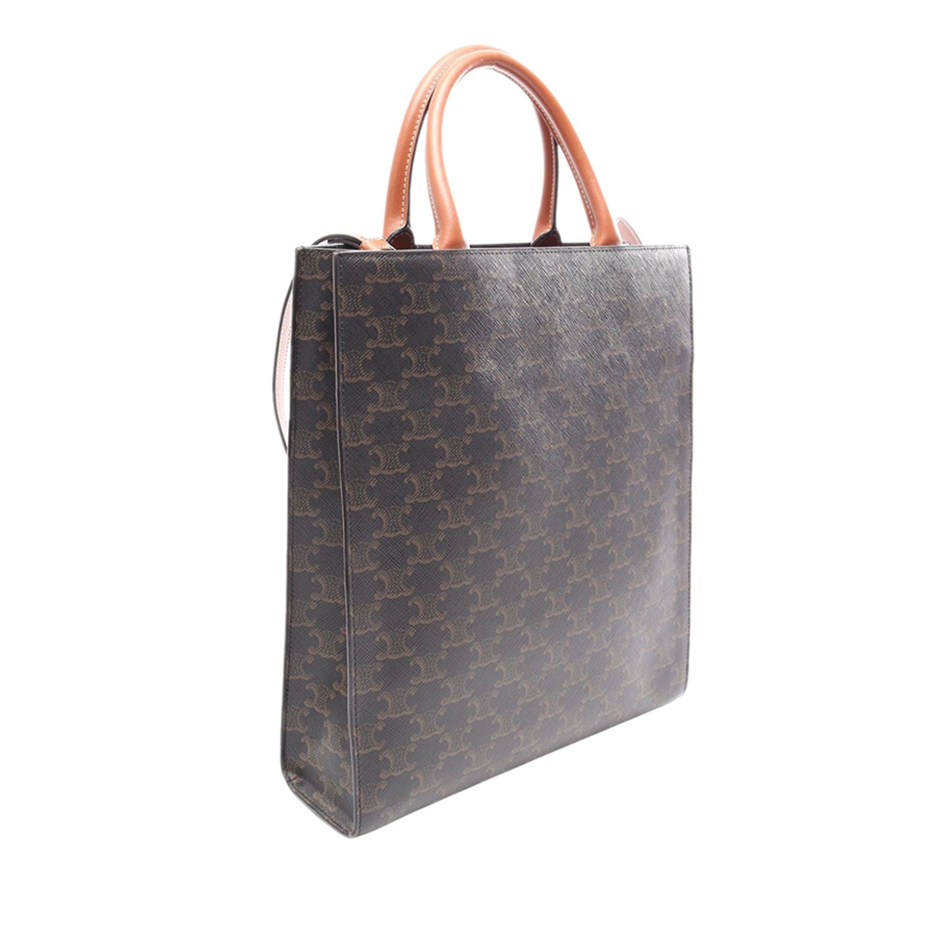 Celine Small Triomphe Coated Canvas Vertical Cabas Tote