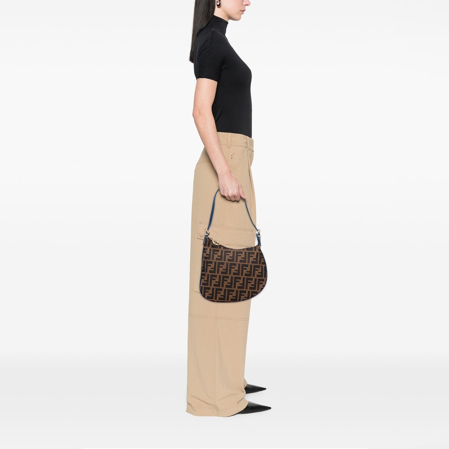 Fendi Zucca Canvas Oyster Hobo
