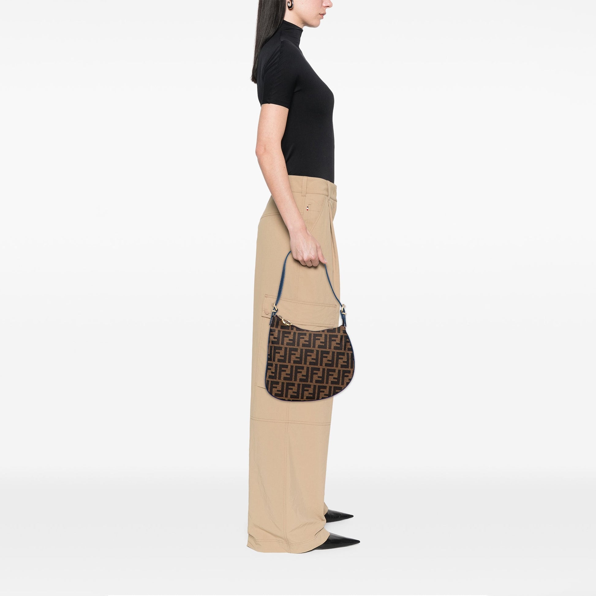 Fendi Zucca Canvas Oyster Hobo