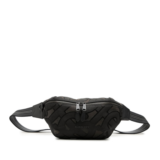 Burberry TB Monogram Nylon Sonny Belt Bag — Black