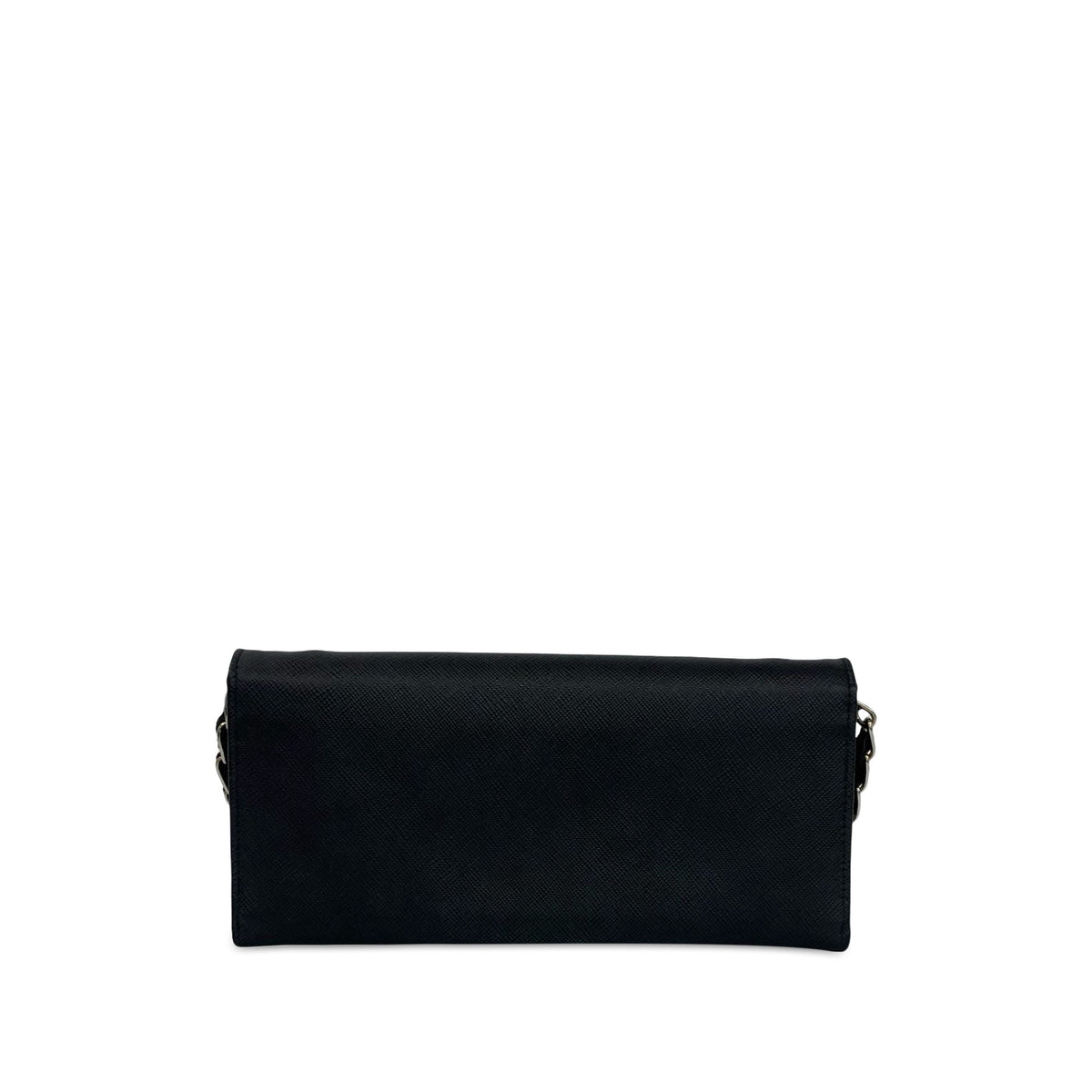 Prada Saffiano Wallet On Chain — Black