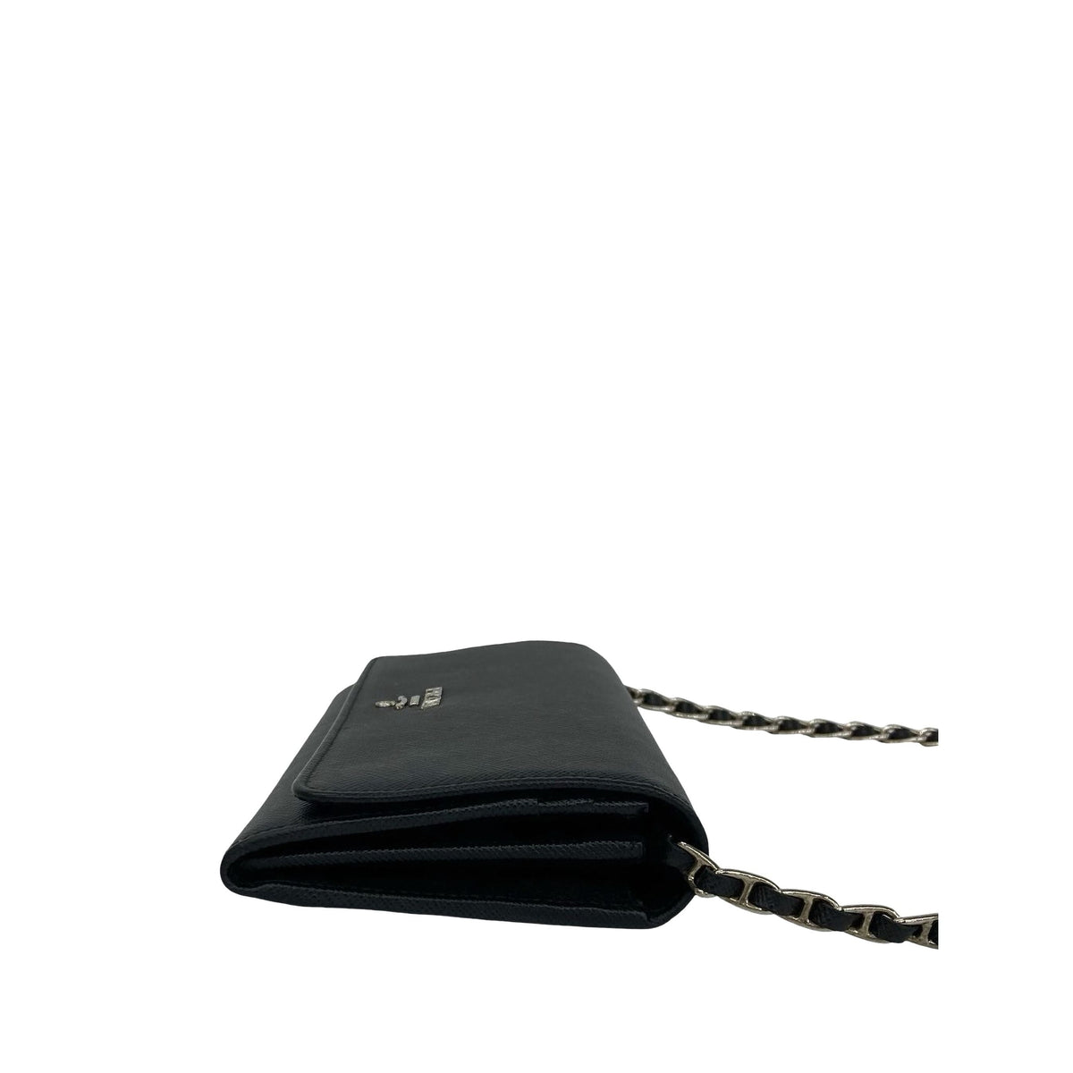 Prada Saffiano Wallet On Chain — Black