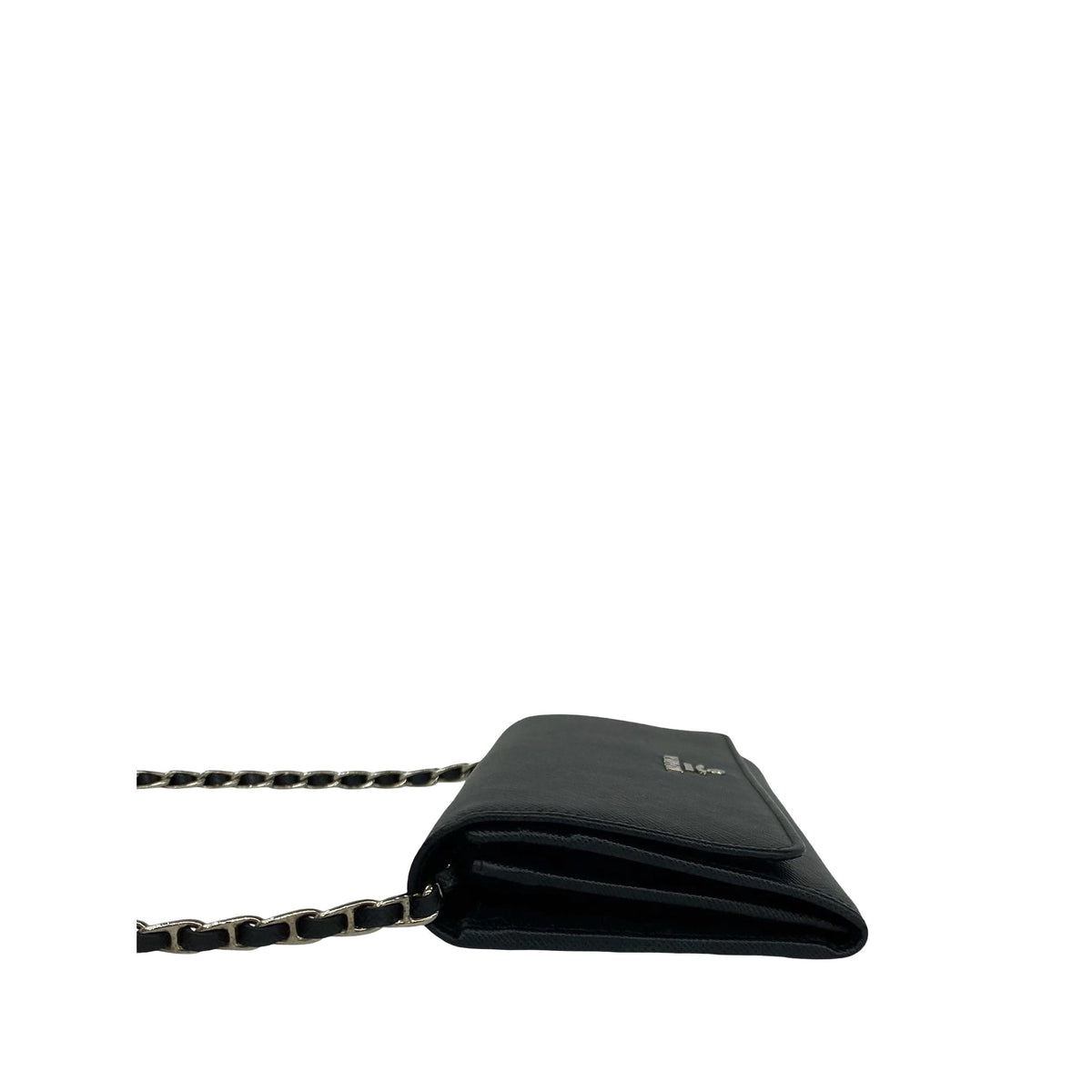 Prada Saffiano Wallet On Chain — Black