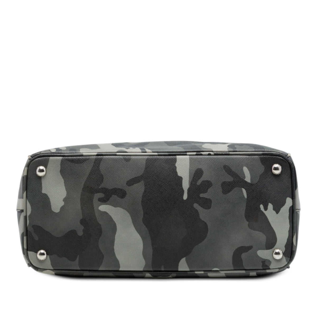 Prada Medium Saffiano Lux Camouflage Galleria Double Zip Satchel — Gray