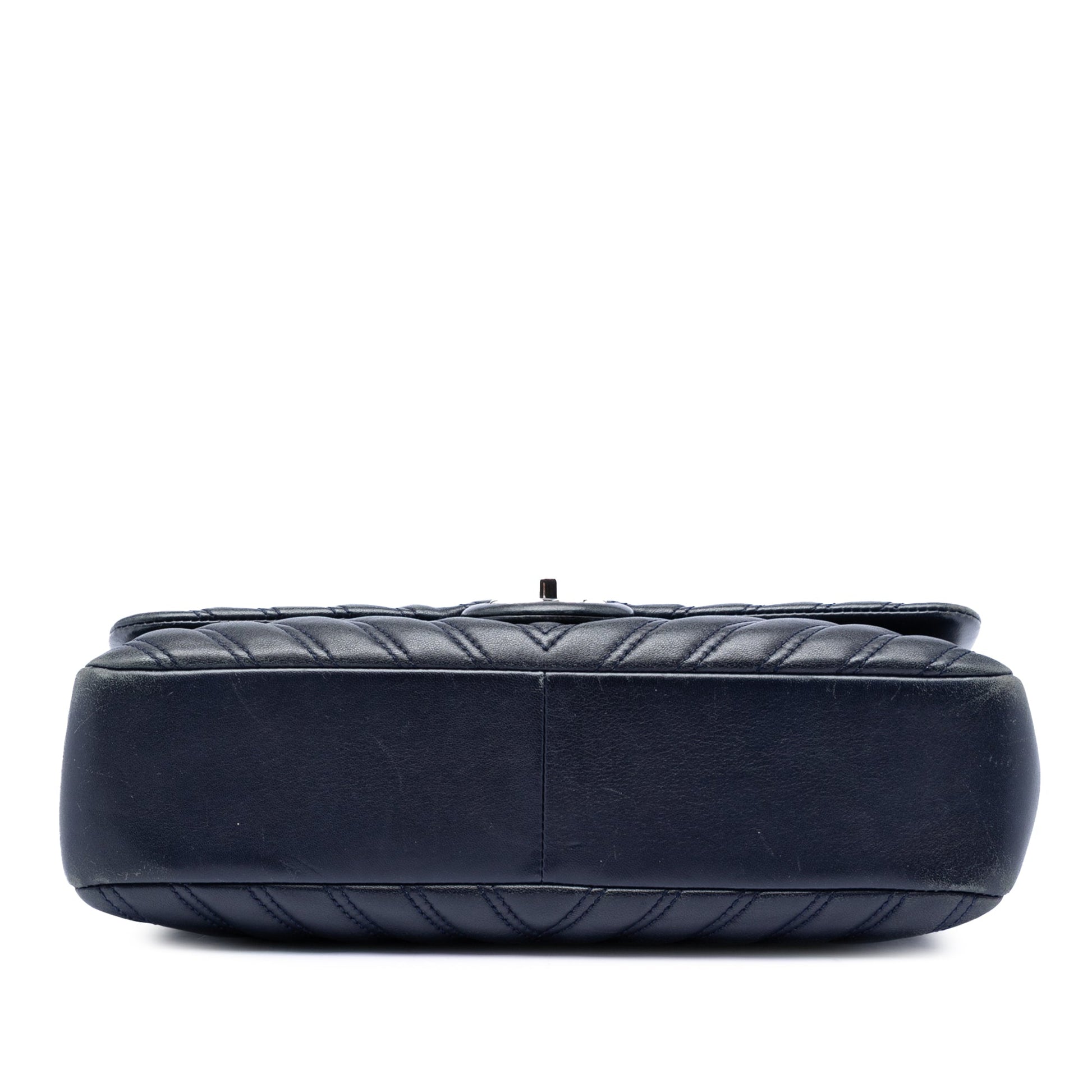 Chanel Jumbo Classic Chevron Lambskin Double Stitch Single Flap