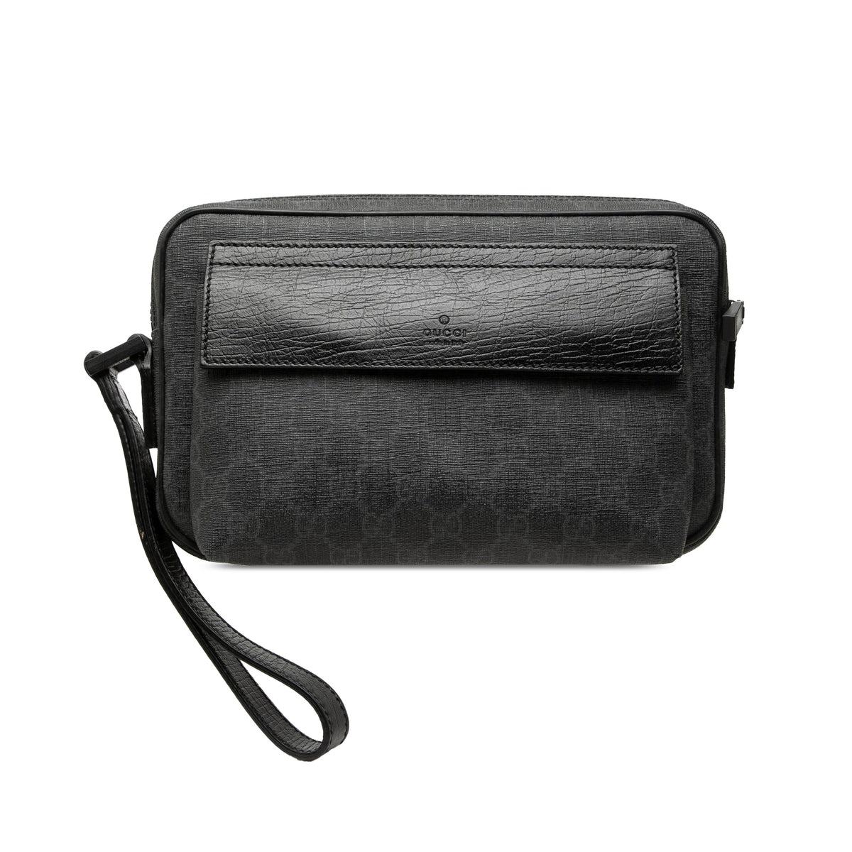 Gucci GG Supreme Clutch — Black