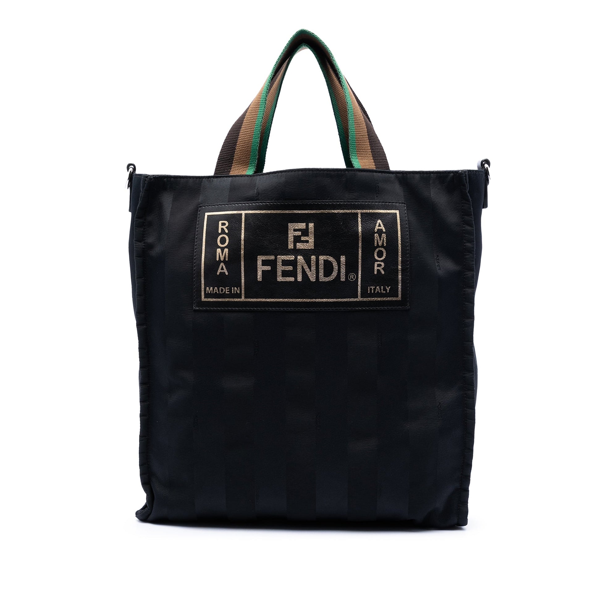 Fendi Pequin Nylon Roma Amor Tote
