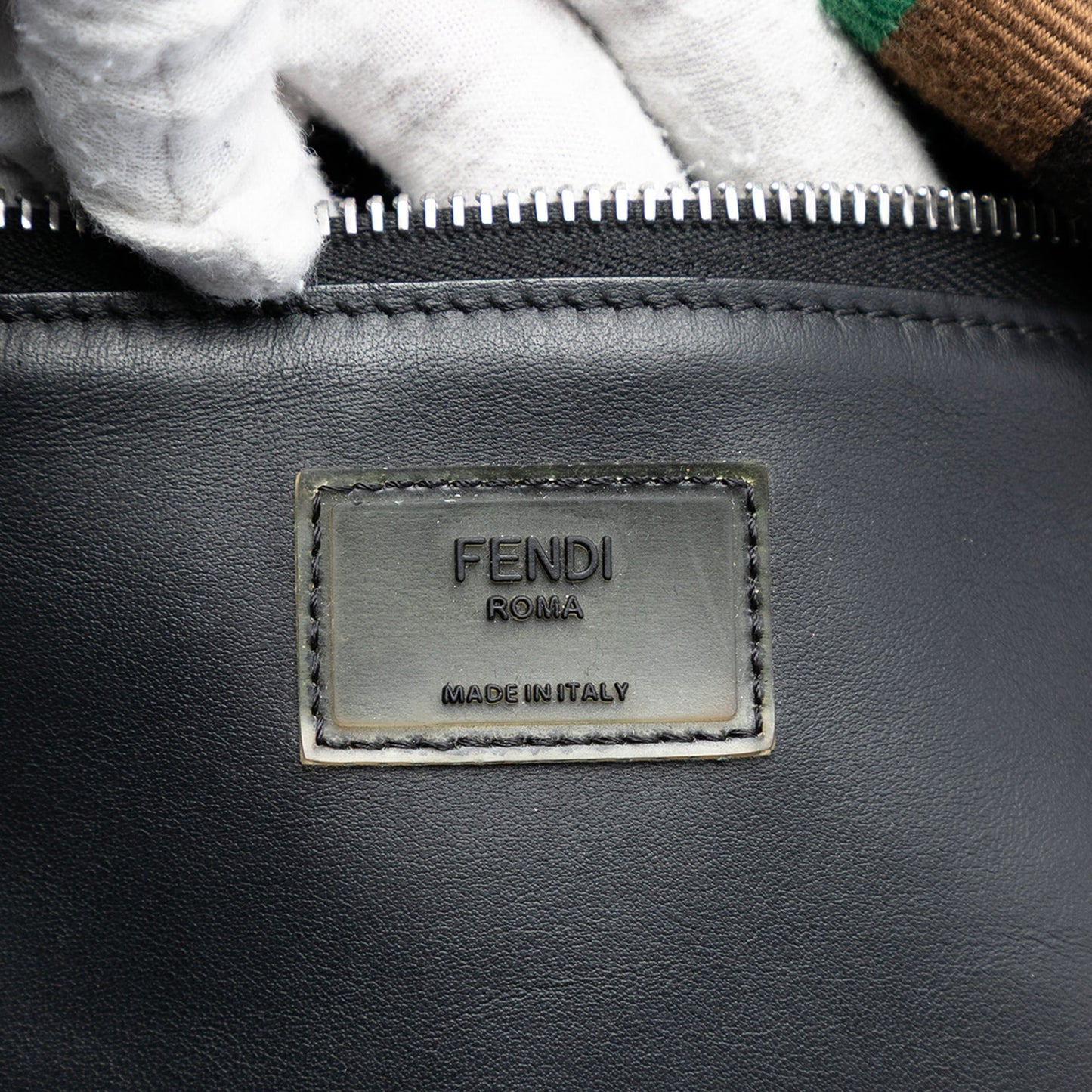 Fendi Pequin Nylon Roma Amor Tote