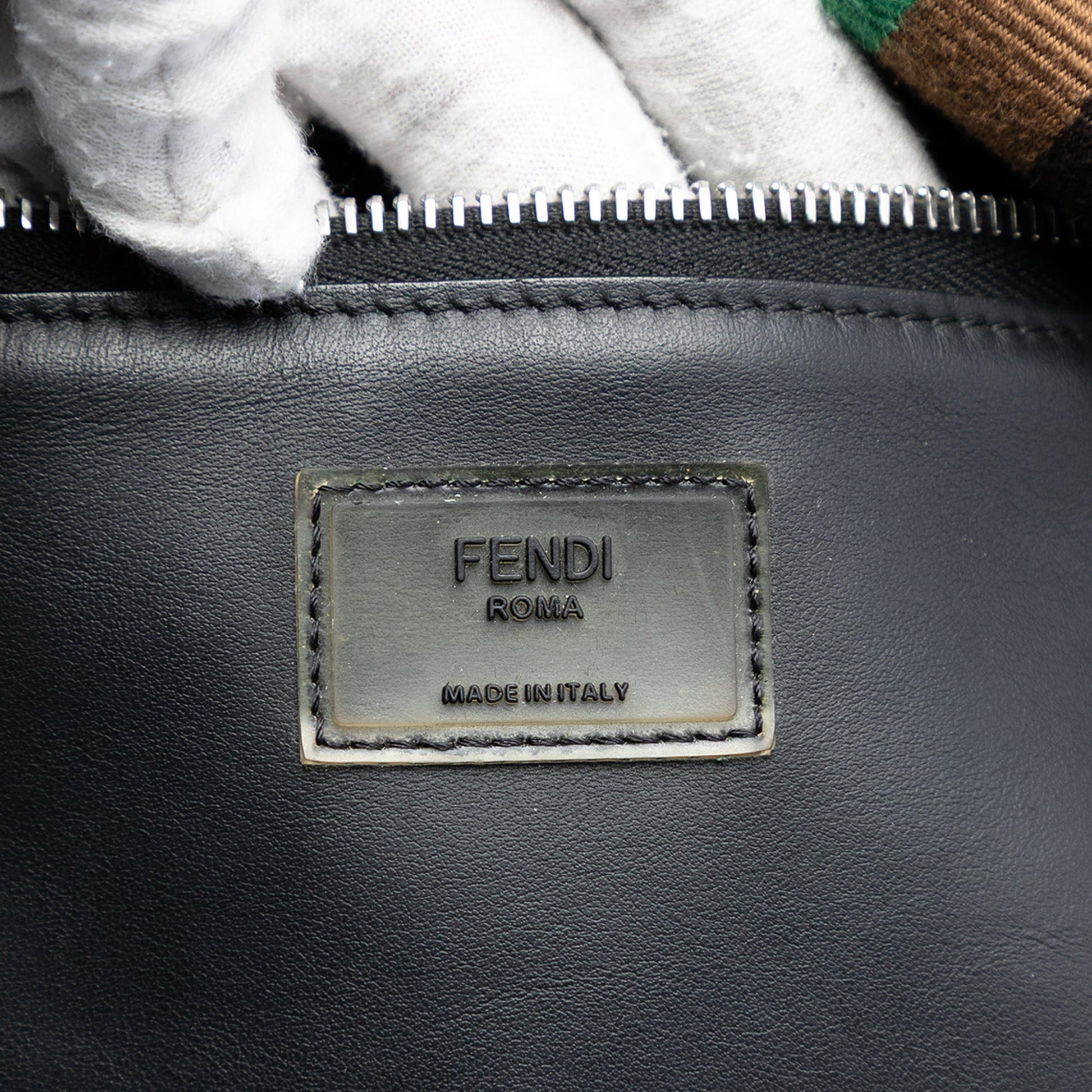 Fendi Pequin Nylon Roma Amor Tote
