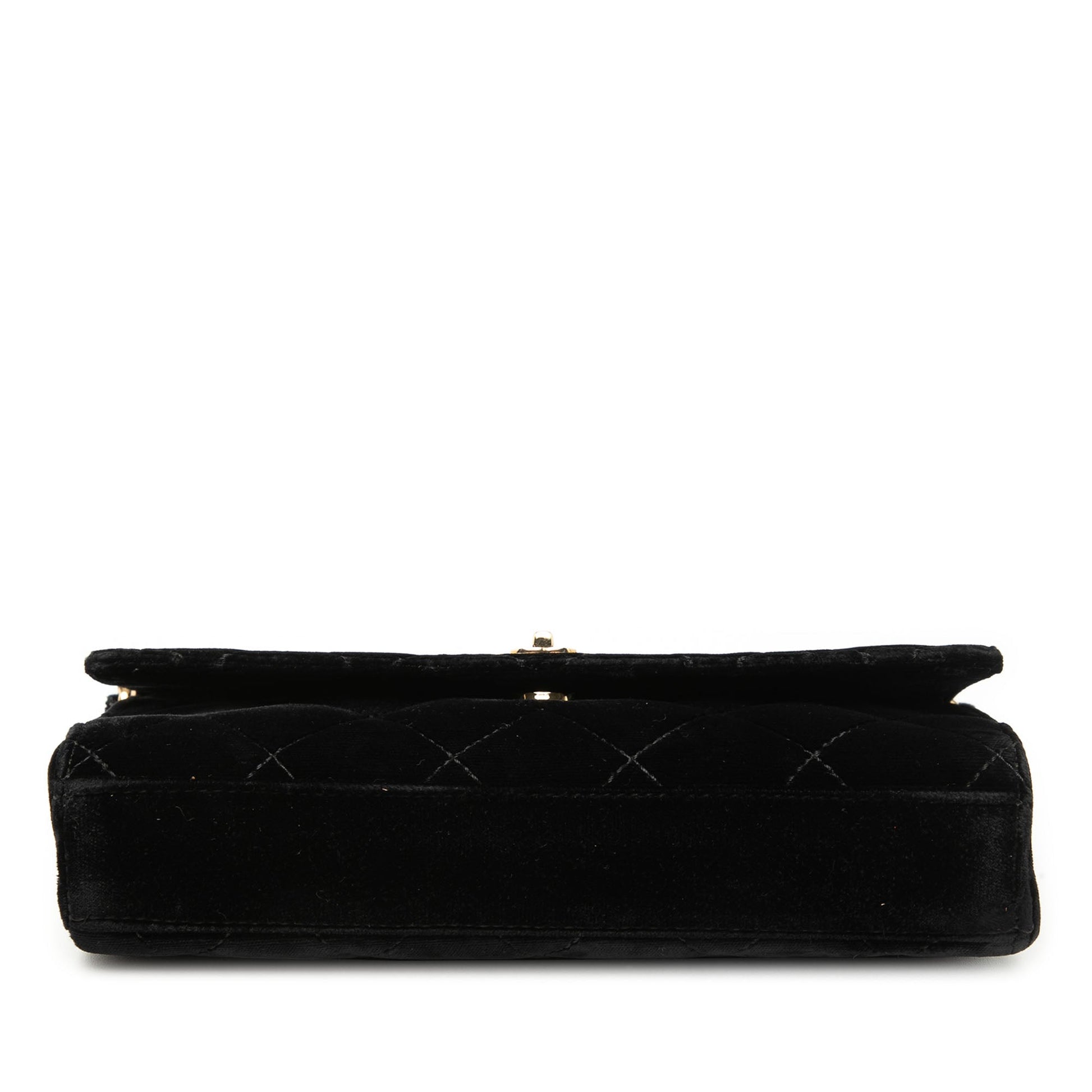 Chanel CC Quilted Velvet Chain Shoulder Bag