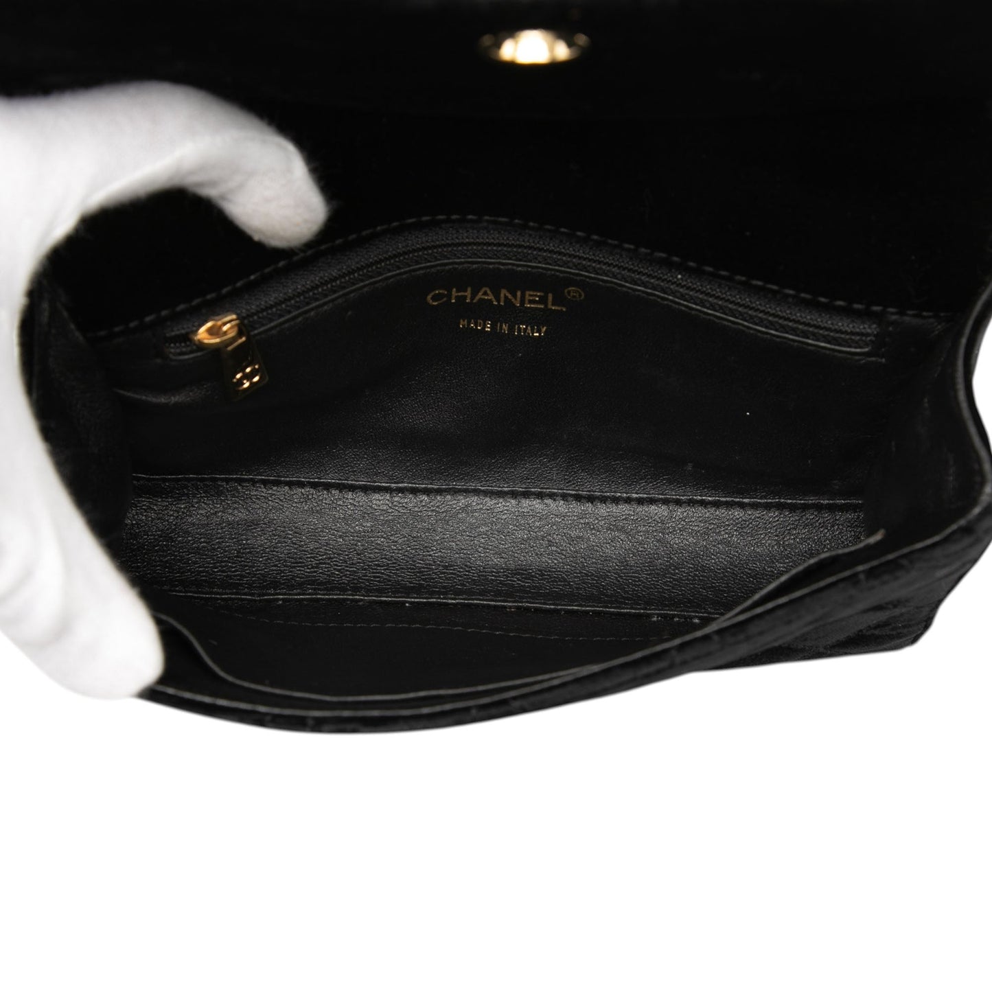 Chanel CC Quilted Velvet Chain Shoulder Bag