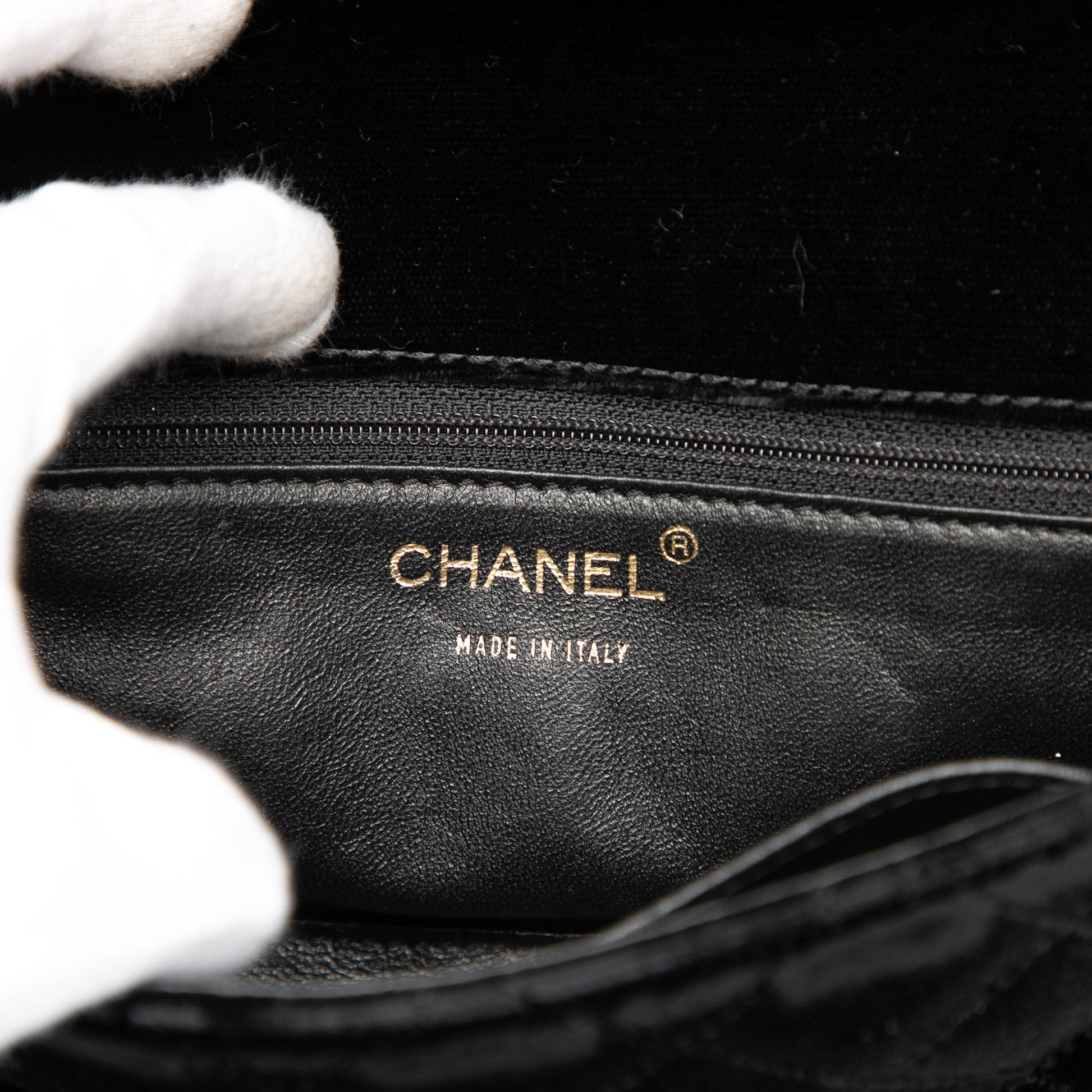 Chanel CC Quilted Velvet Chain Shoulder Bag