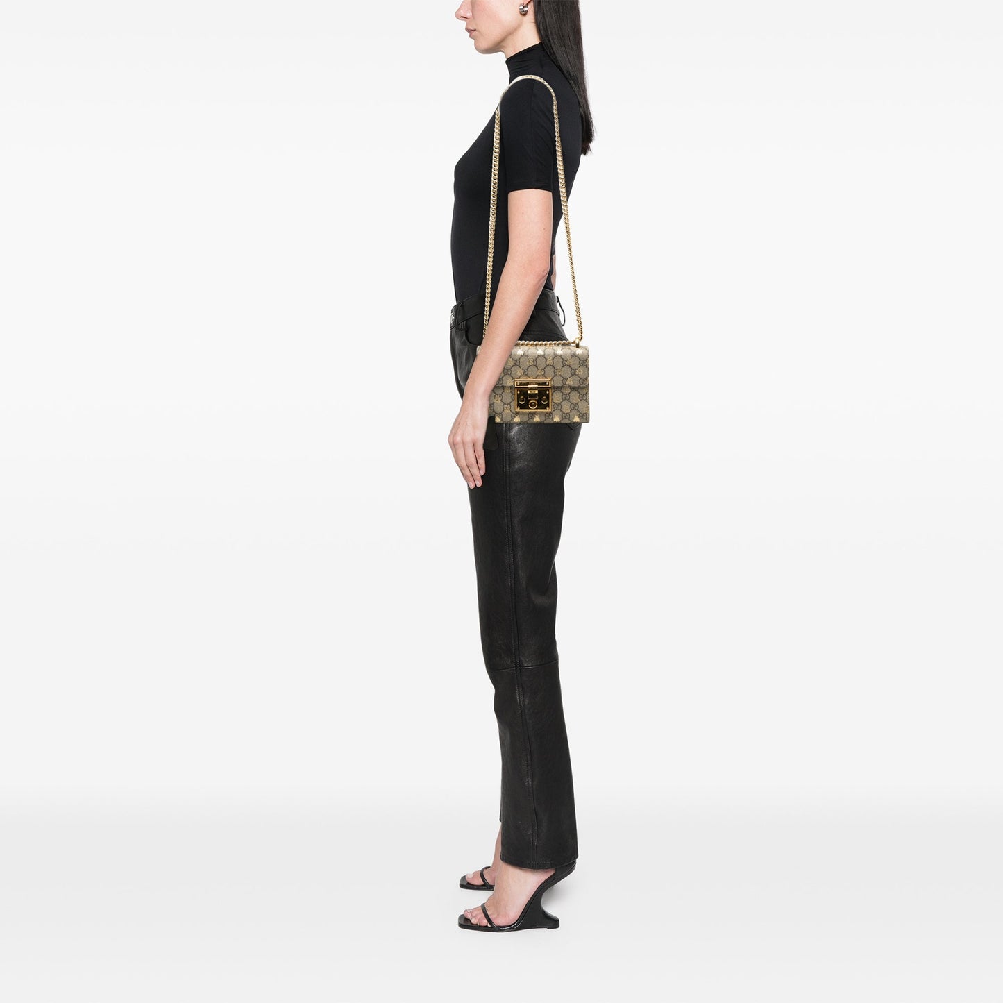 Gucci Small GG Supreme Bee Padlock Crossbody