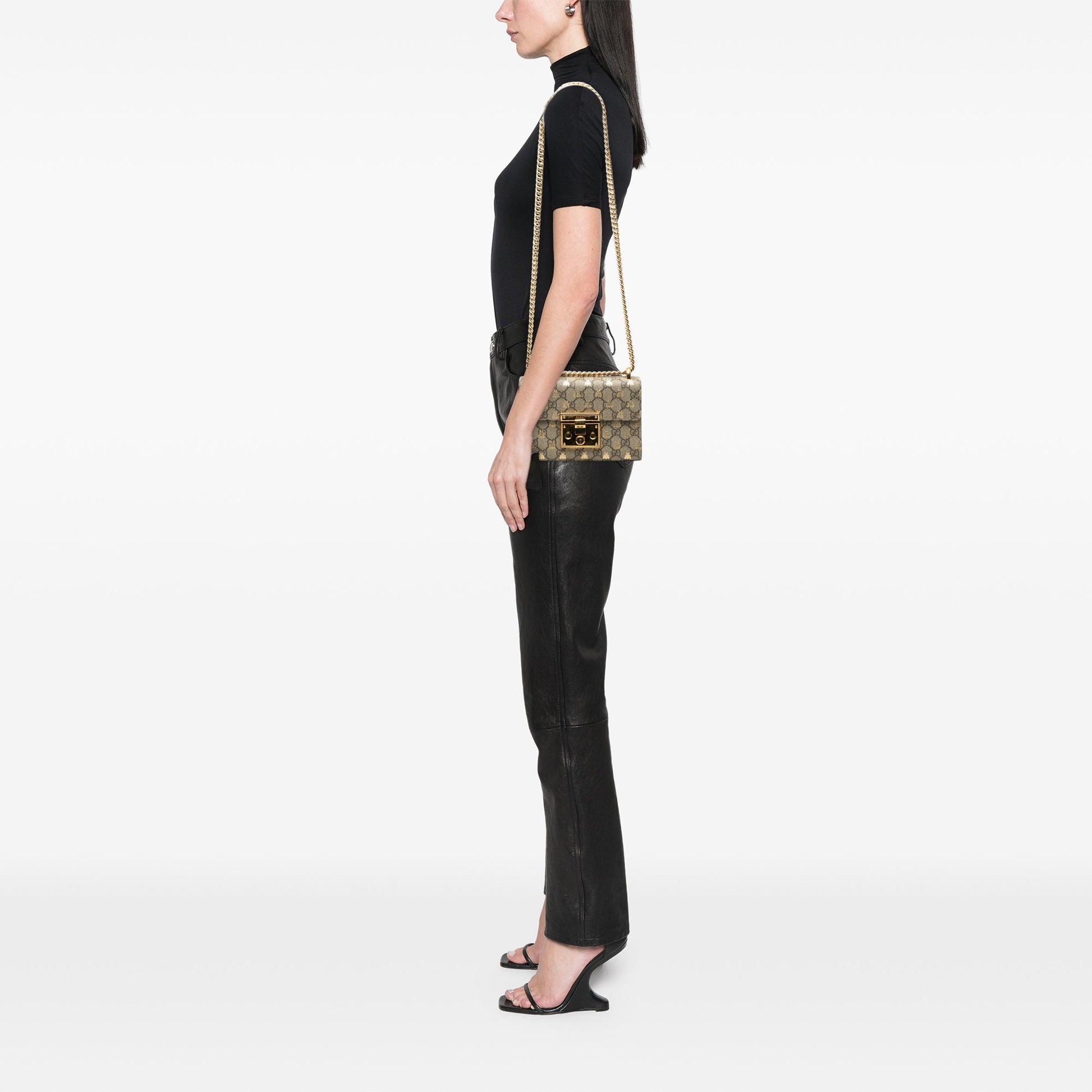 Gucci Small GG Supreme Bee Padlock Crossbody