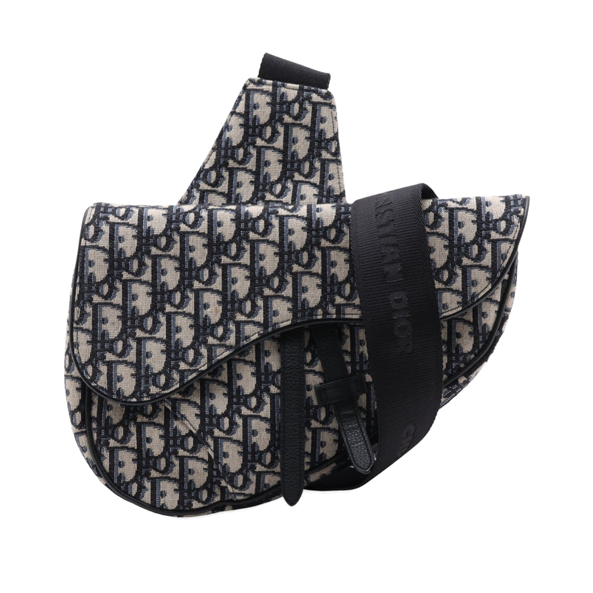 Dior Oblique Canvas Saddle Crossbody — Blue