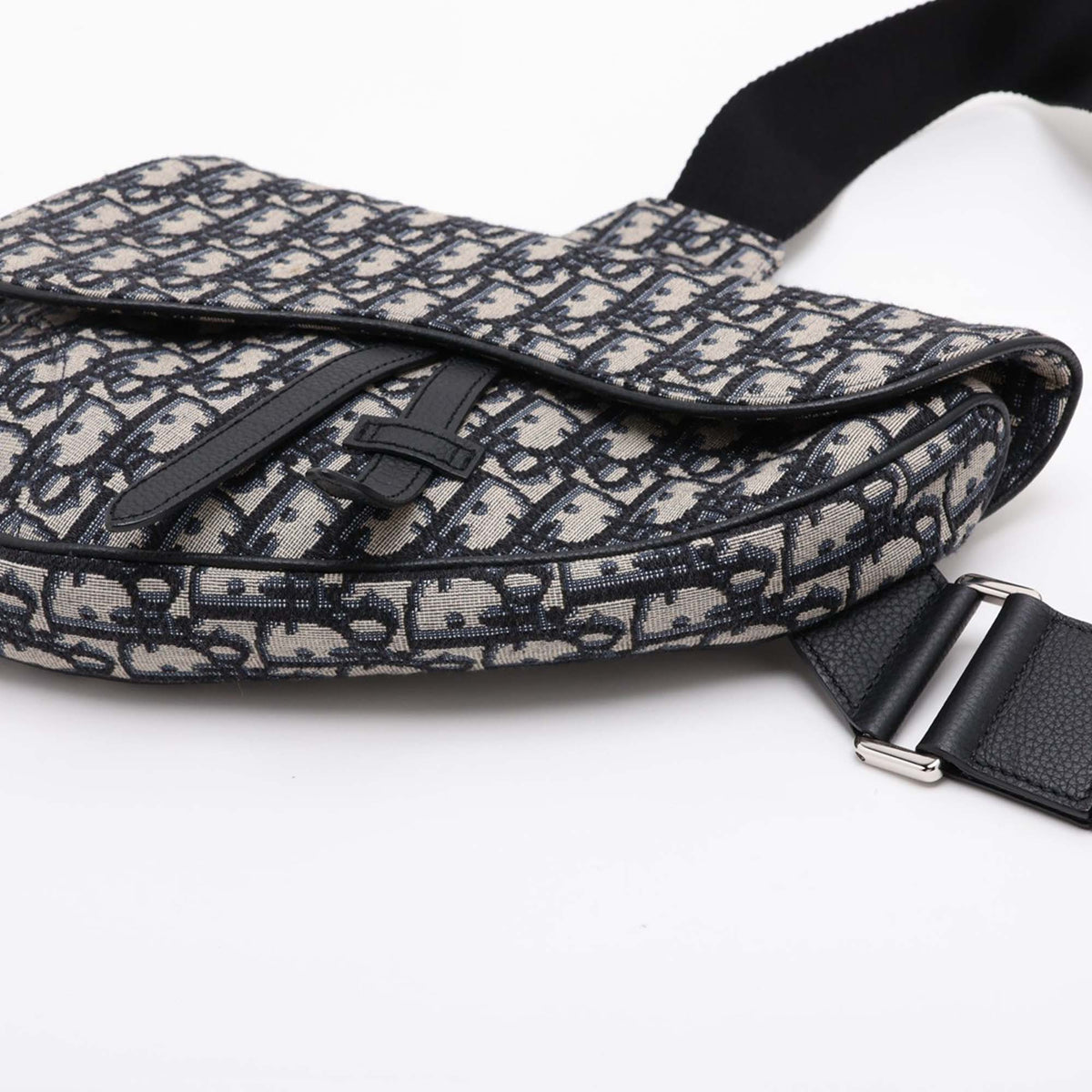 Dior Oblique Canvas Saddle Crossbody — Blue