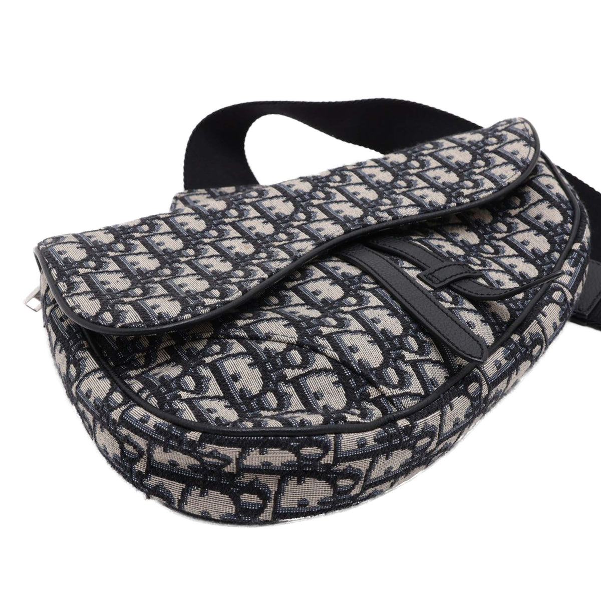Dior Oblique Canvas Saddle Crossbody — Blue
