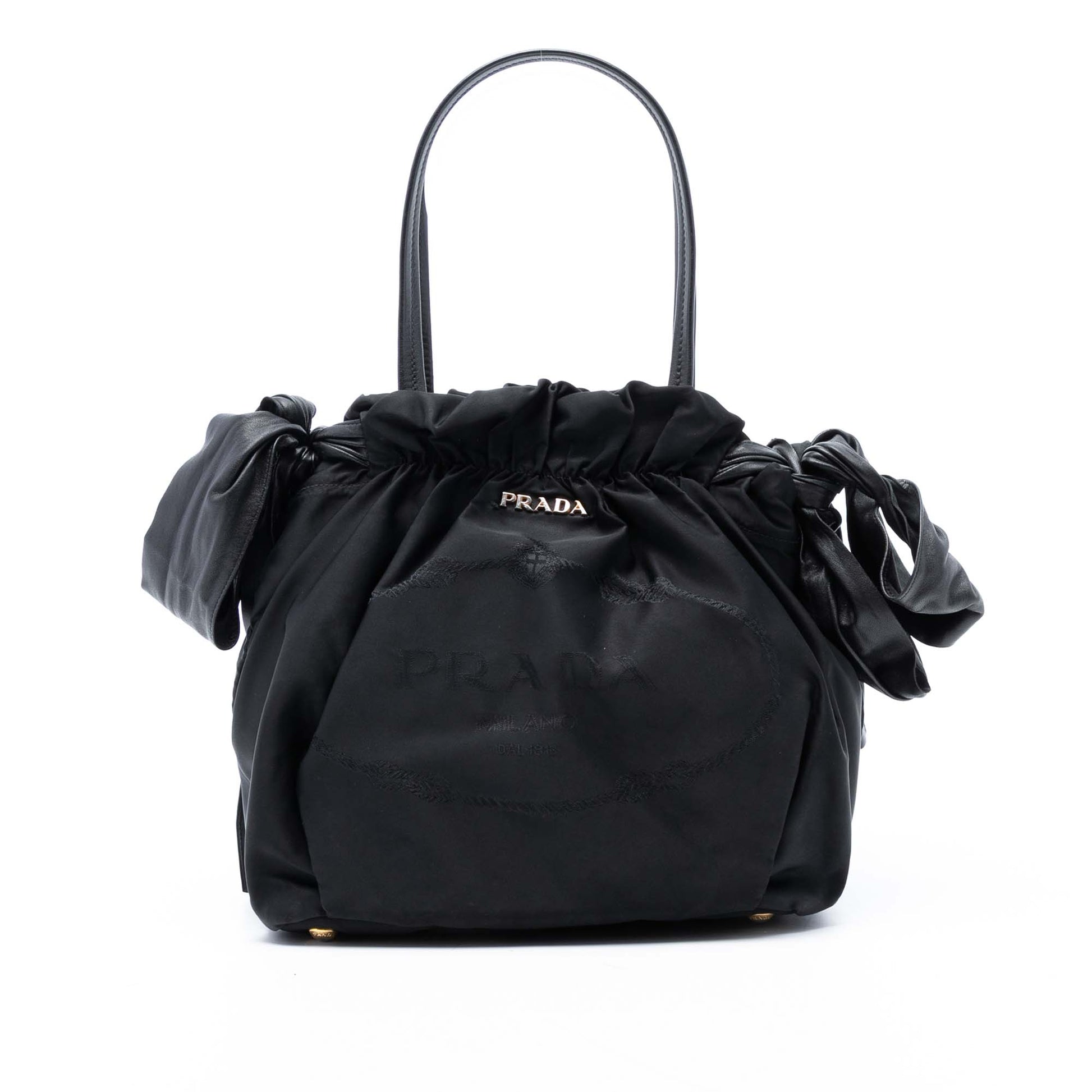 Prada Tessuto Logo Bow Satchel