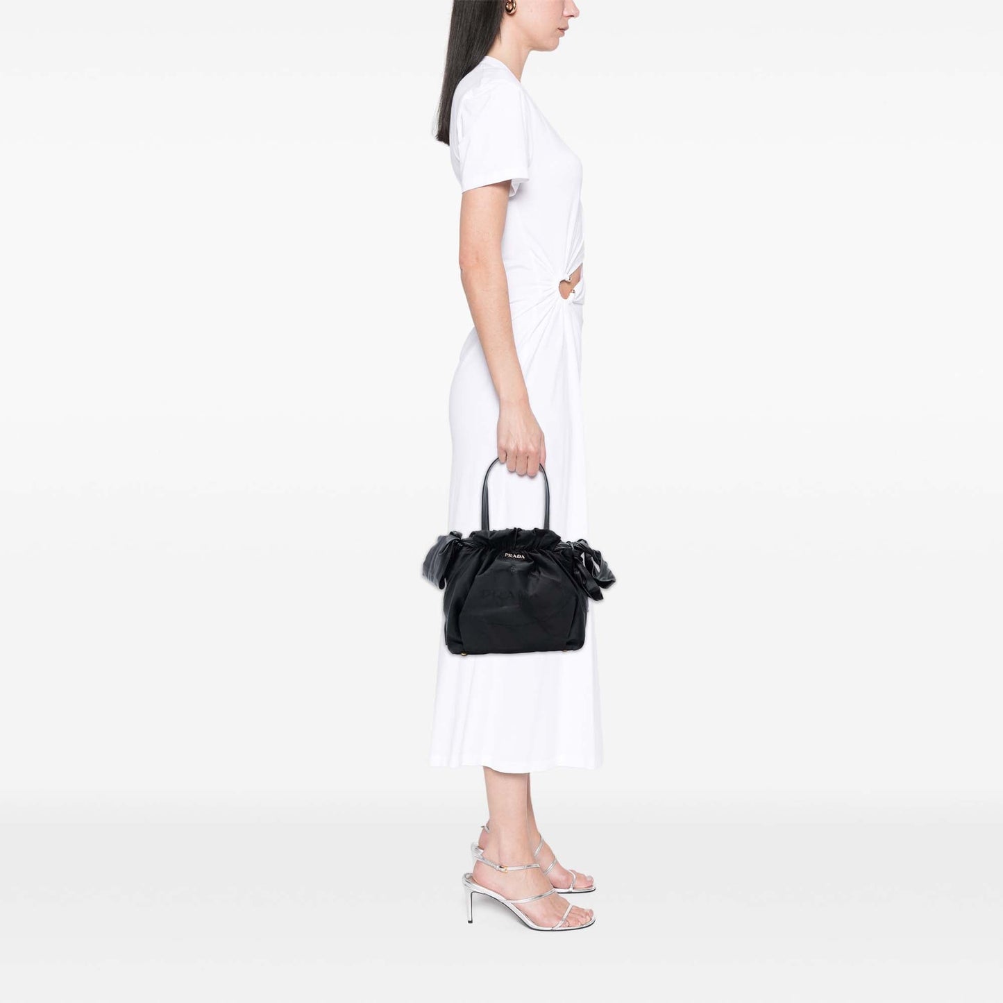 Prada Tessuto Logo Bow Satchel