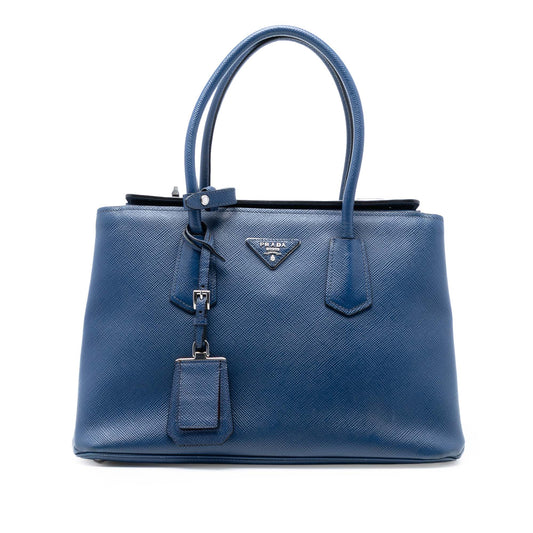 Prada Saffiano Cuir Turnlock Twin Satchel