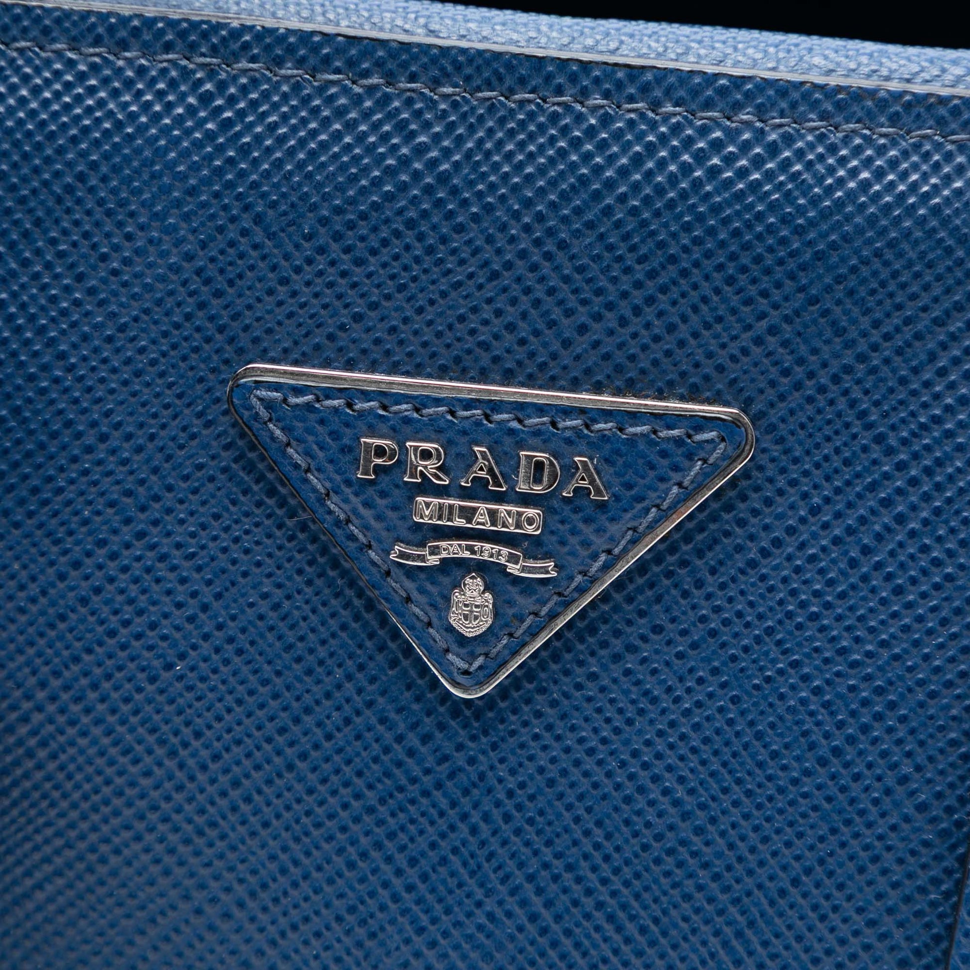 Prada Saffiano Cuir Turnlock Twin Satchel