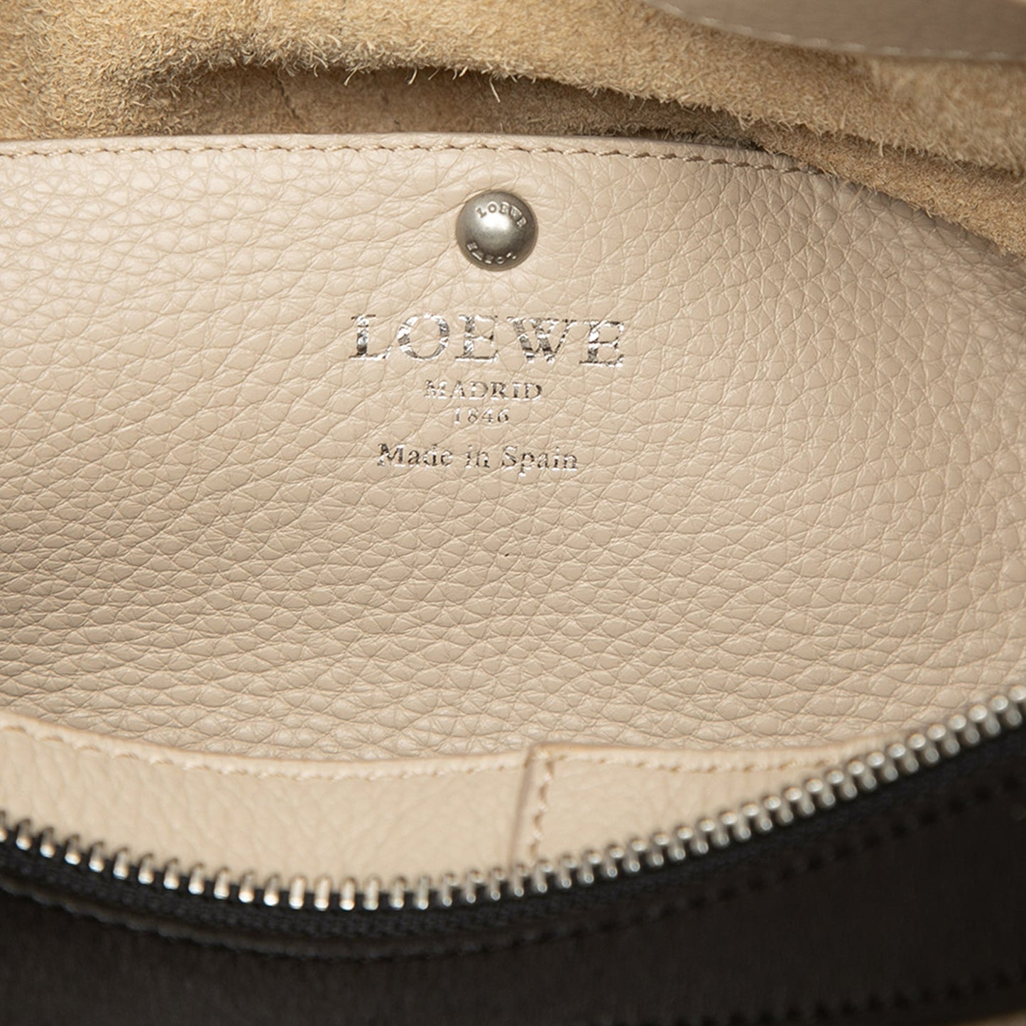LOEWE Grained Calfskin Zip Handle Satchel