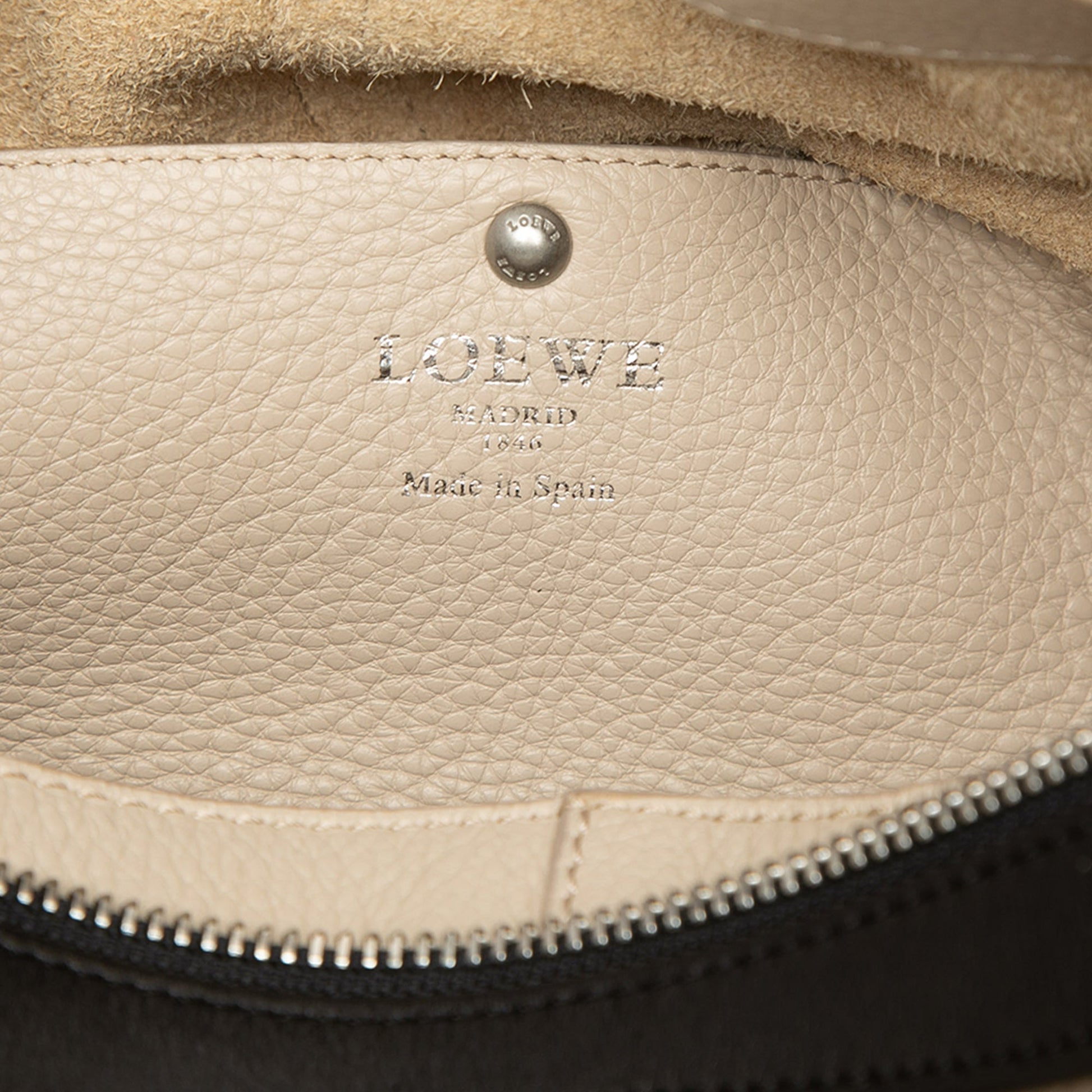 LOEWE Grained Calfskin Zip Handle Satchel